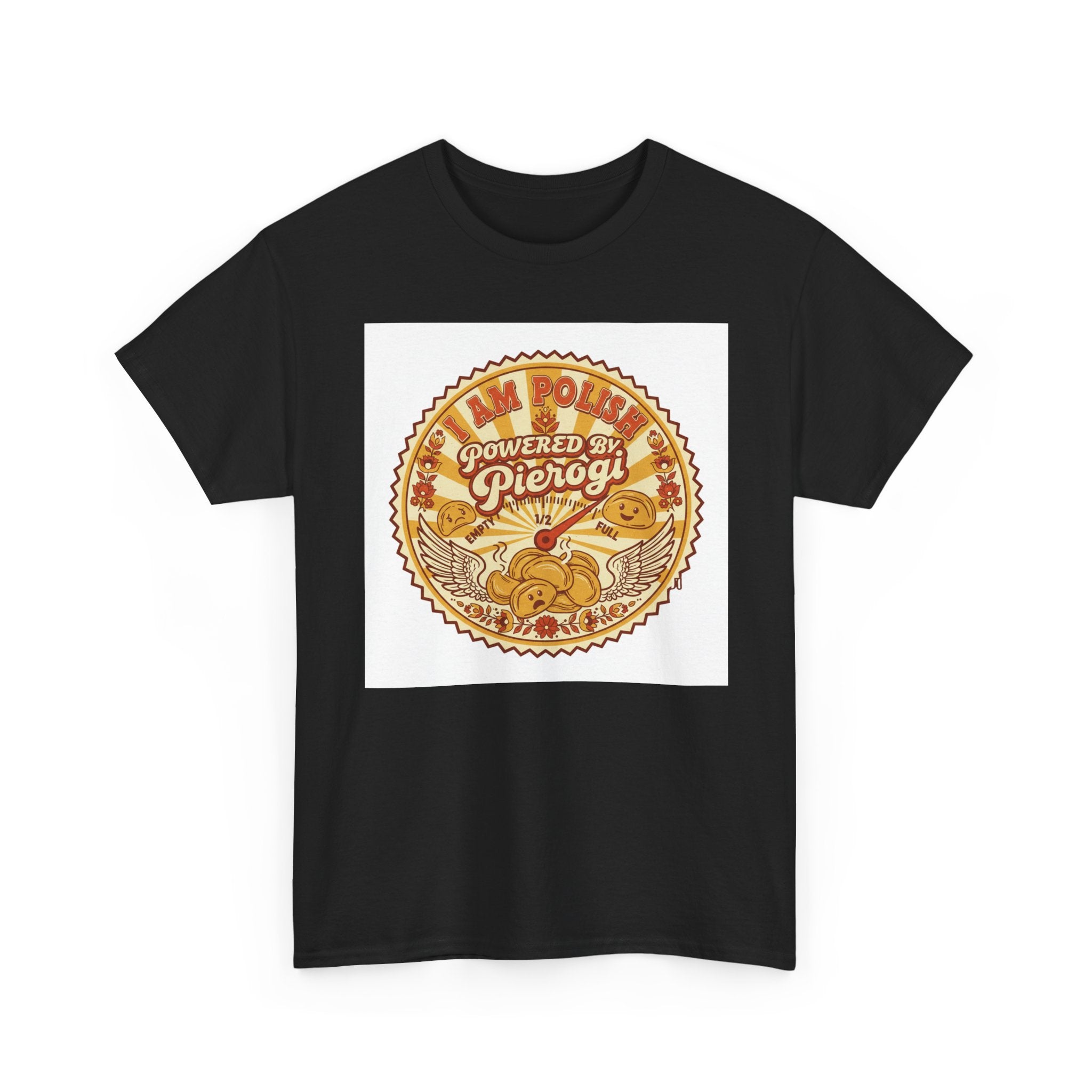 Pierogi Powered Tee — "All Power to Pierogi" Retro Food Lover T-Shirt