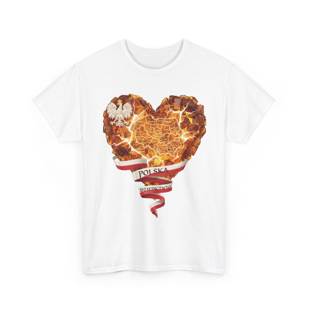 Polish Pride Heart Flame Tee | Polska Heritage T-Shirt