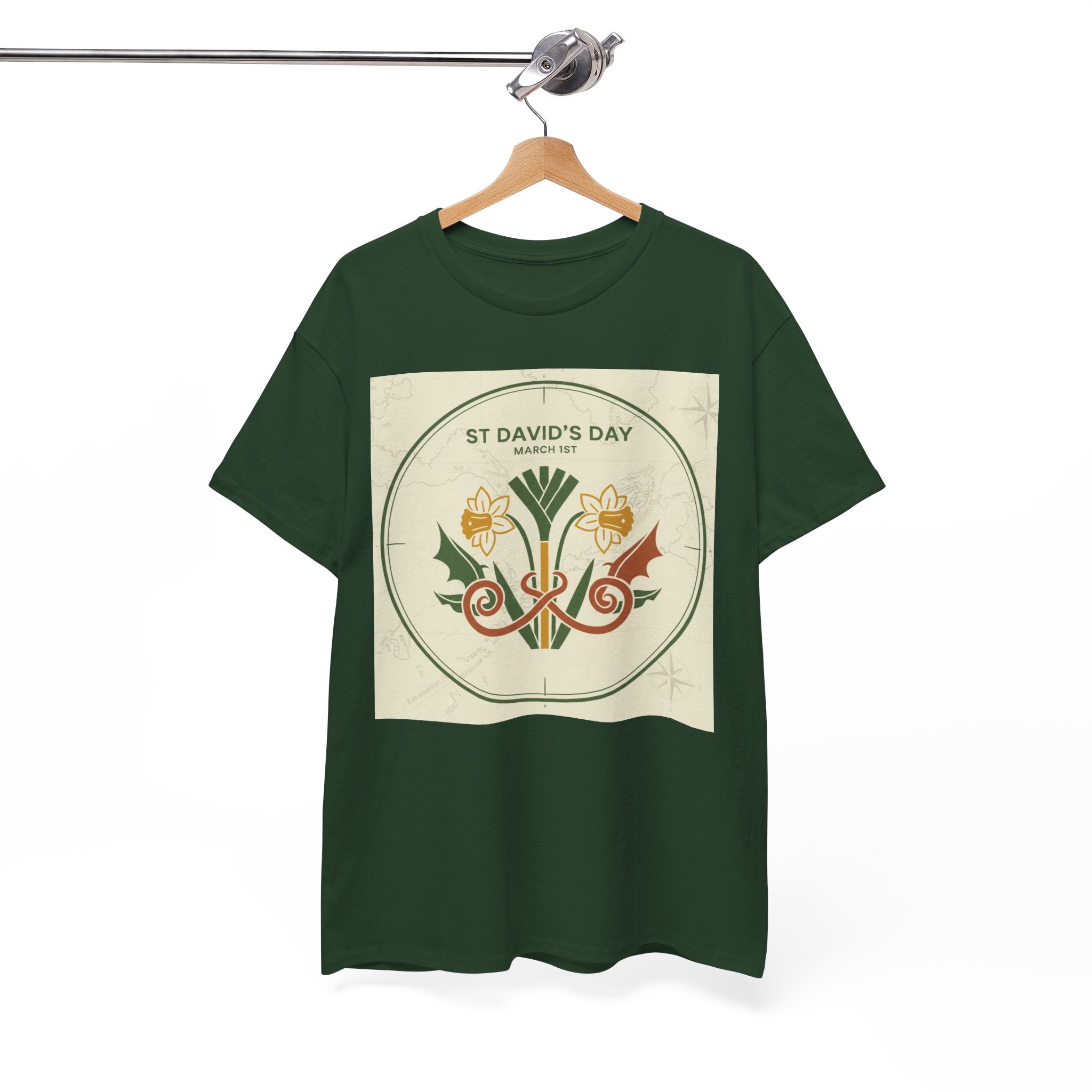 St. David's Day Floral Tee — Welsh Daffodil & Leek Celebration Shirt