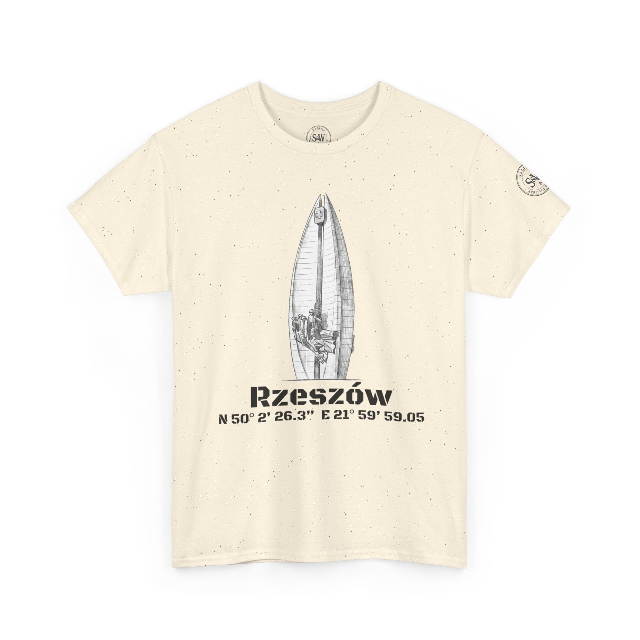 Rzeszów Coordinates T‑Shirt — City Landmark  Sketch Tee