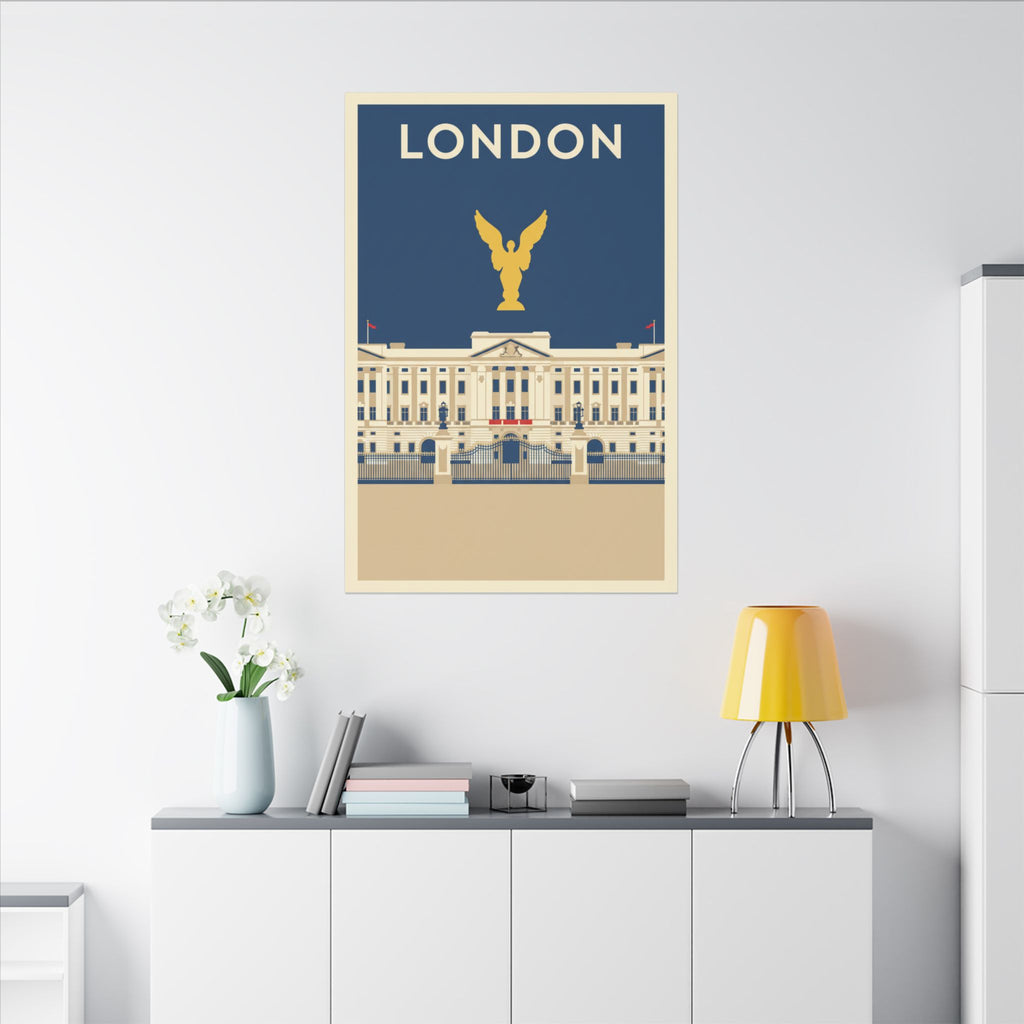 London Buckingham Palace Canvas Print Vintage Travel Poster Wall Art