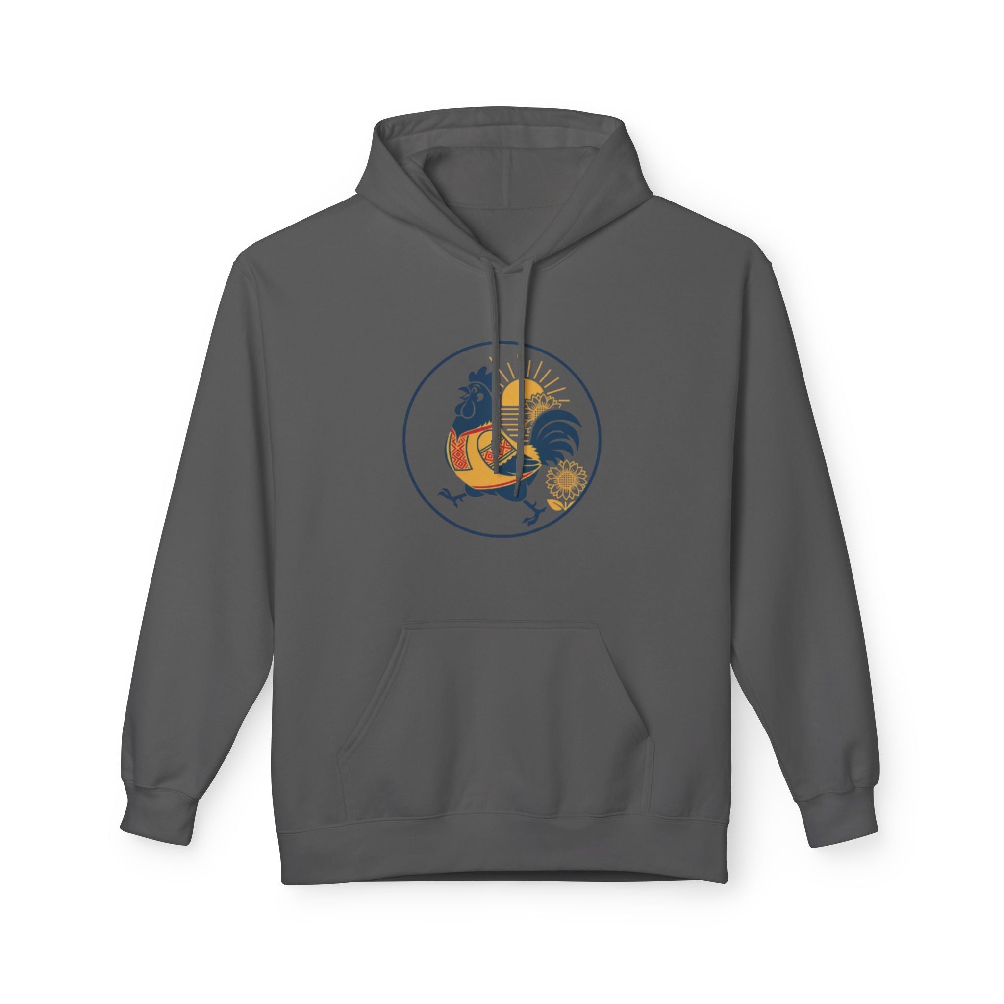 Rooster Circle Graphic Hoodie — Vintage Farmhouse Rooster Pullover