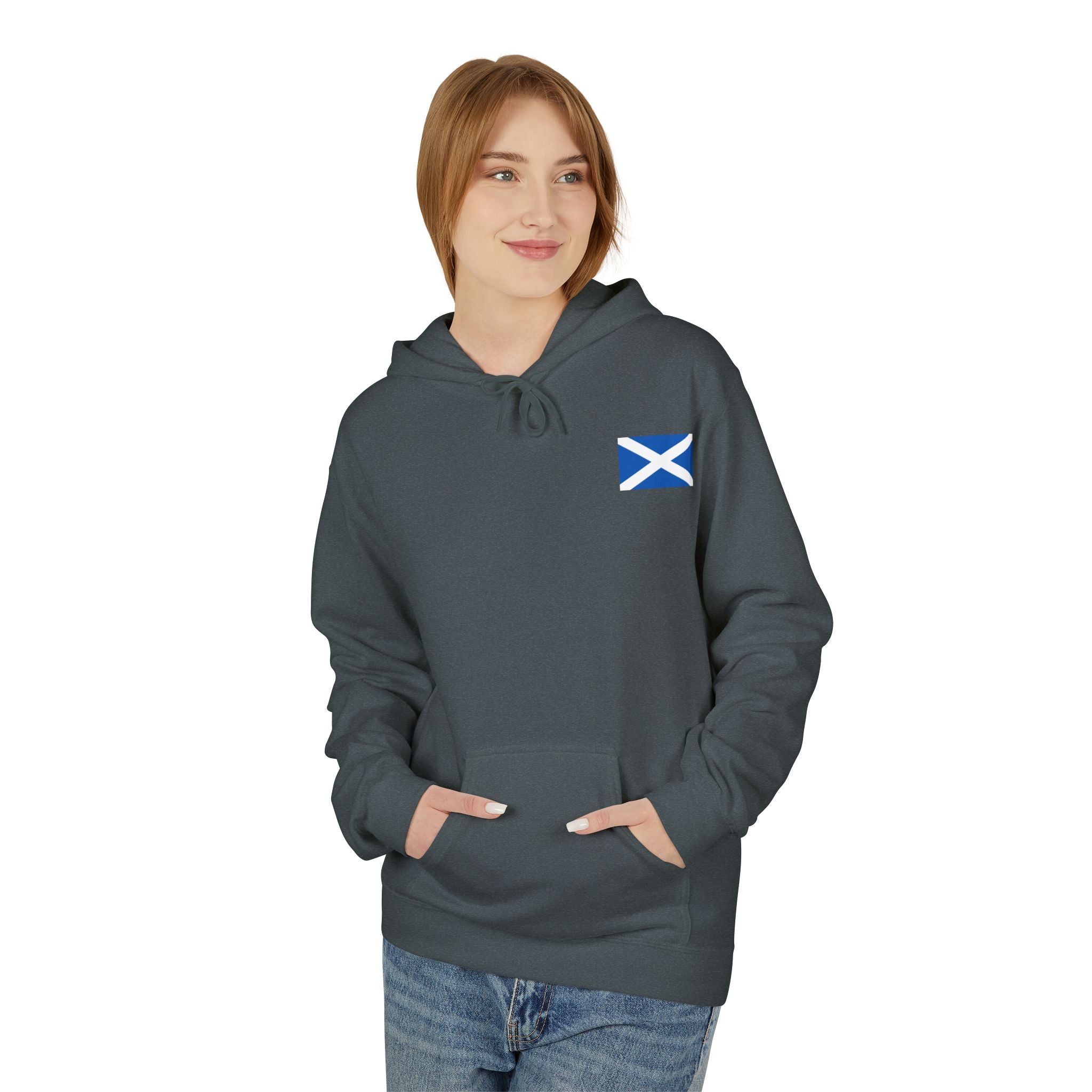 Scottish Hoodie — "Scottish & Proud" Vintage Stag Graphic Pullover