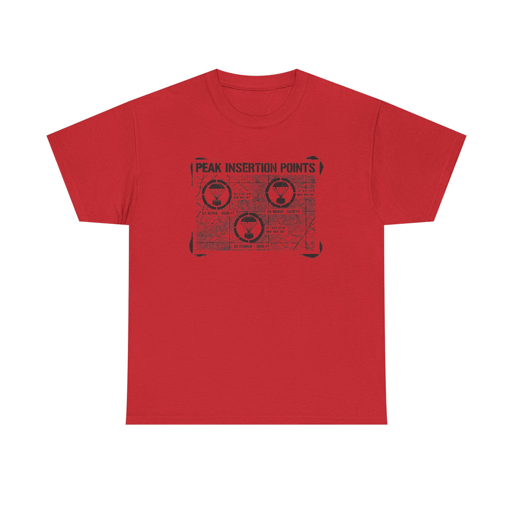 Retro Mountain Schematic Graphic T-Shirt — Technical Diagram Hiking Tee