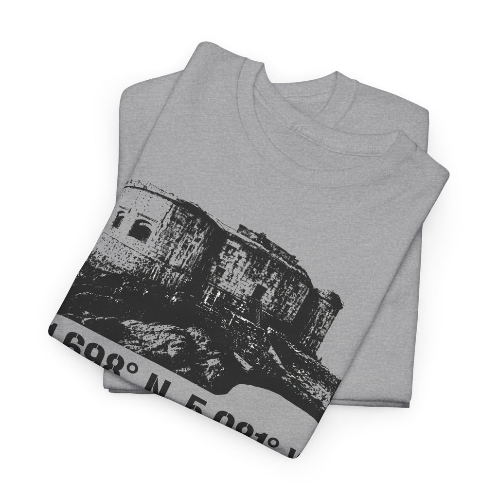 Stack Rock Fort T‑Shirt — Coastal Landmark Graphic Tee
