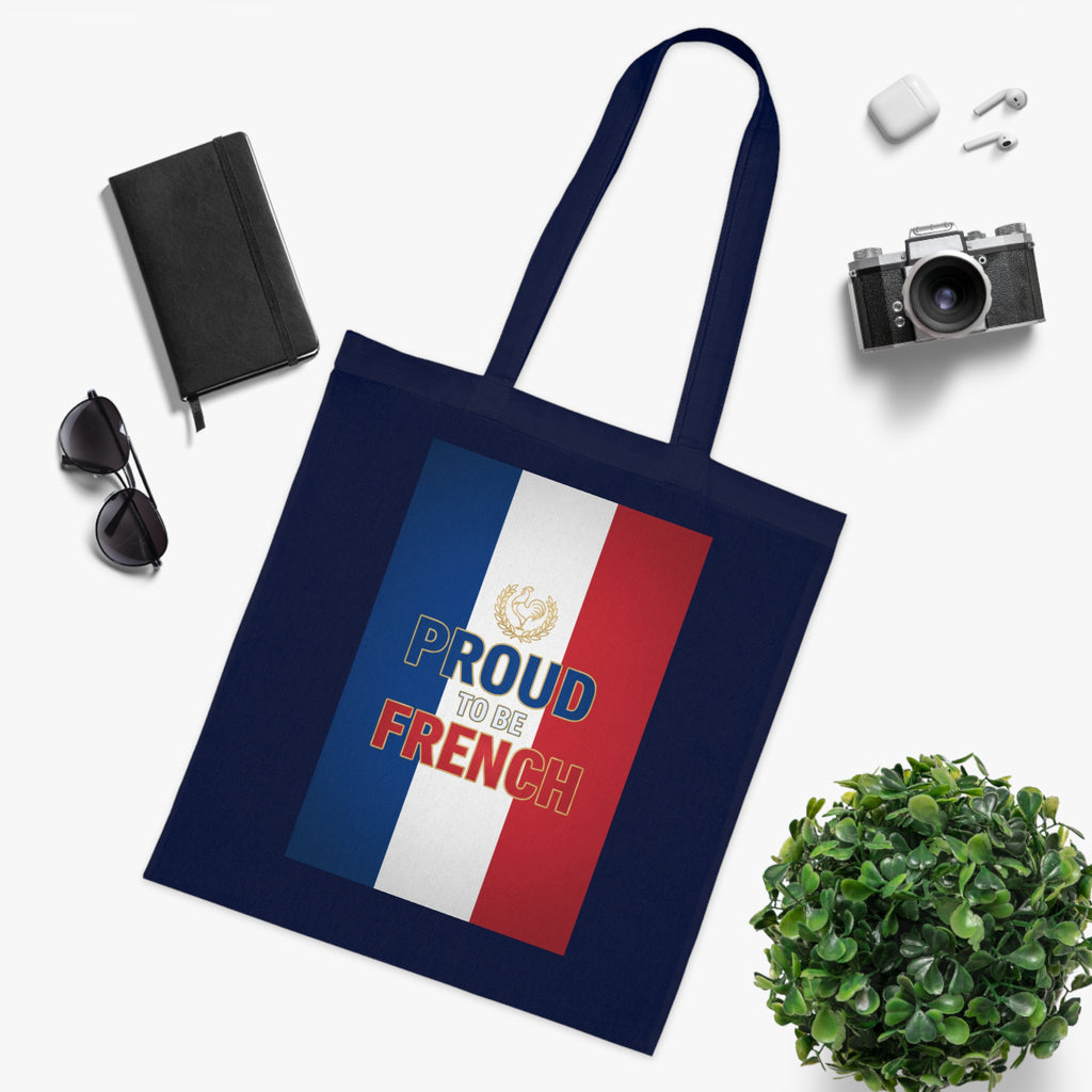 Proud to Be French Cotton Tote — Tricolor Flag Grocery & Market Bag
