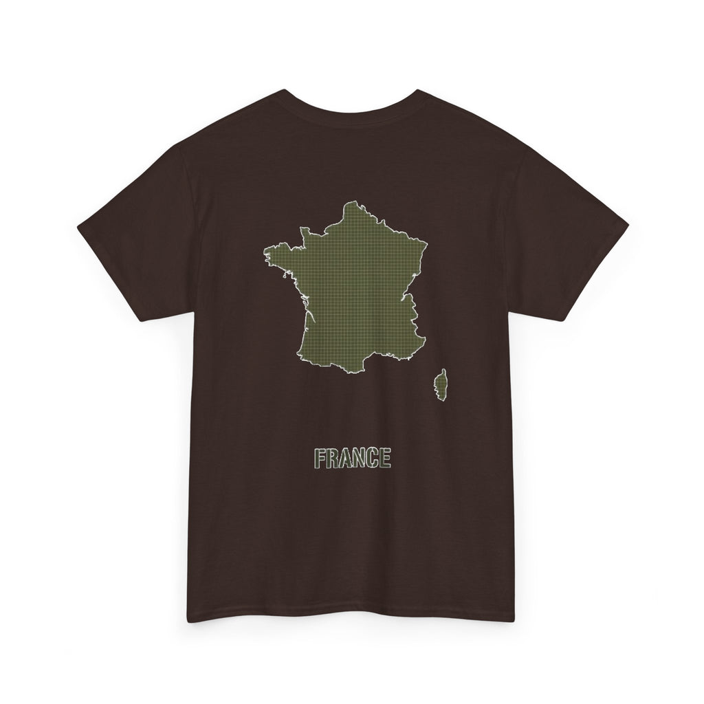 France Map T-Shirt — Minimalist Olive France Map Tee