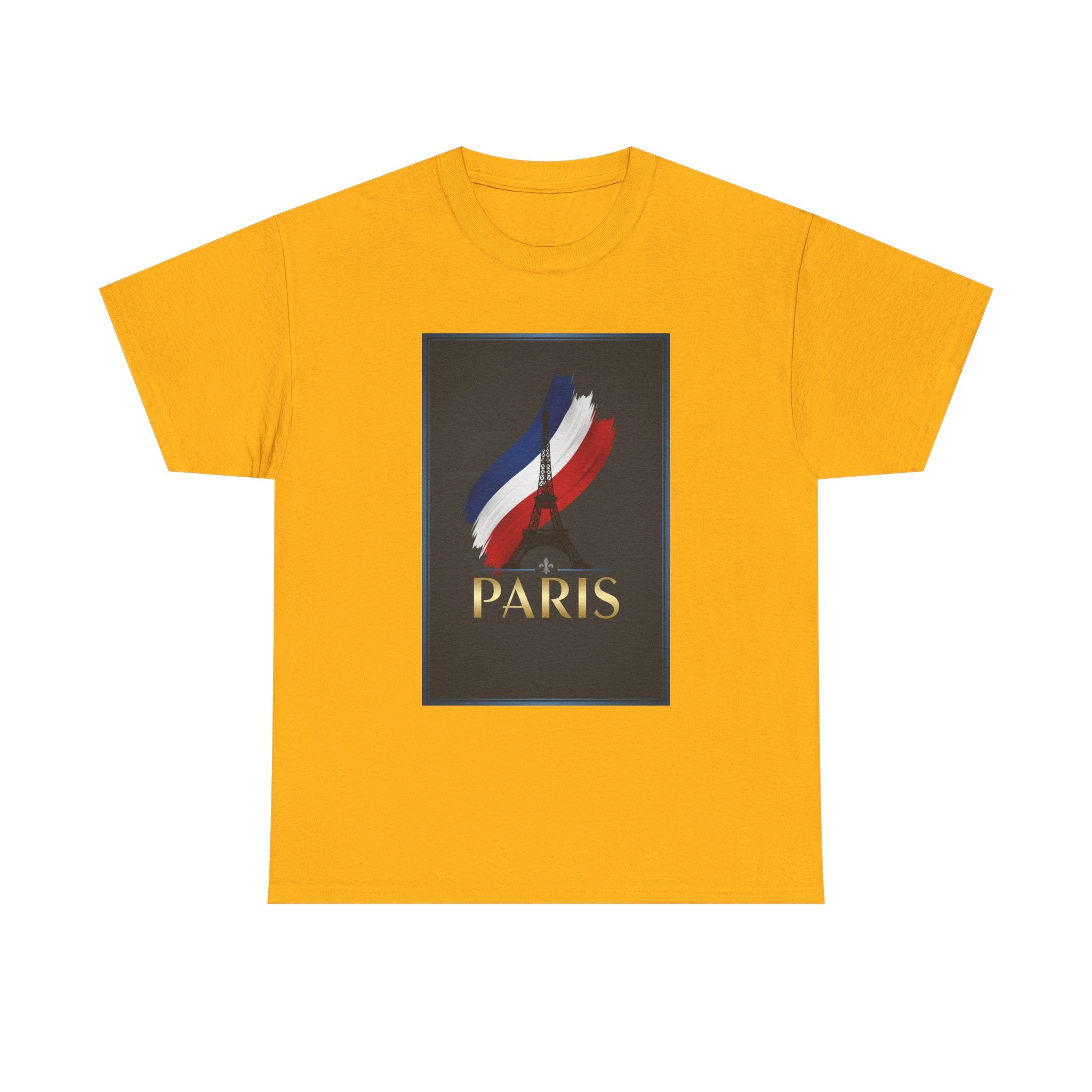 Paris Tricolor Graphic Tee — French Flag Brushstroke T-Shirt