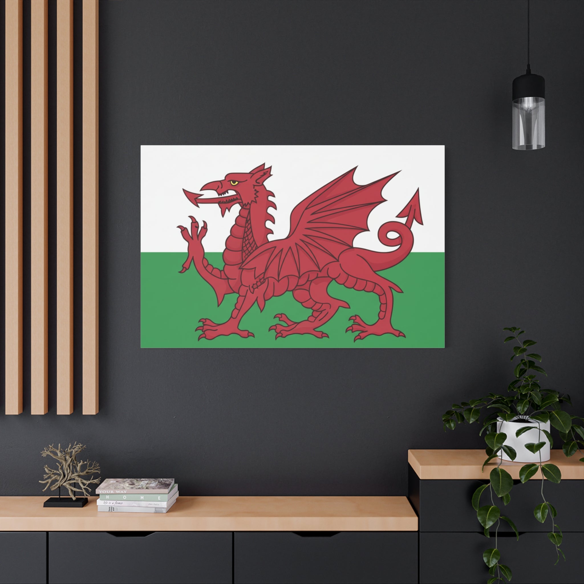 Welsh Flag Canvas Print — Red Dragon Matte Stretched Wall Art