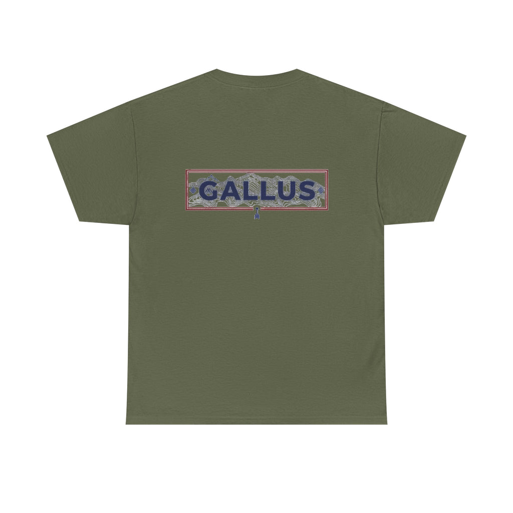 Gallus Logo T-Shirt — Minimal Retro Chest & Back Graphic Tee