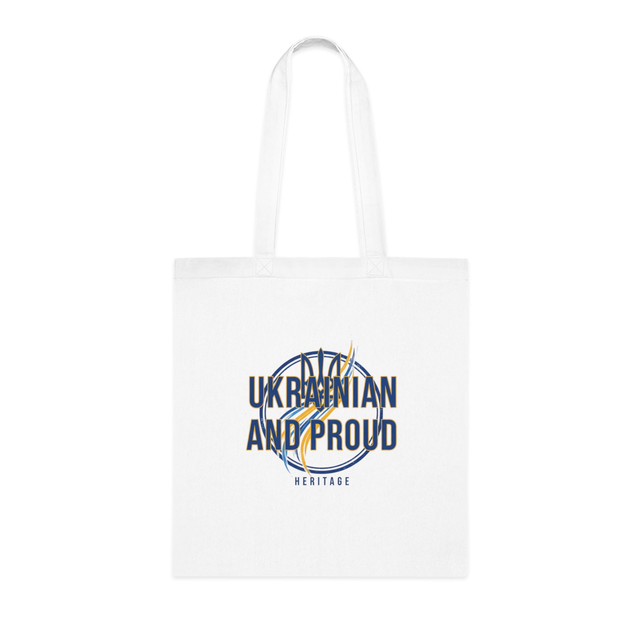 Ukrainian And Proud Cotton Tote — Heritage Flag Graphic Tote Bag