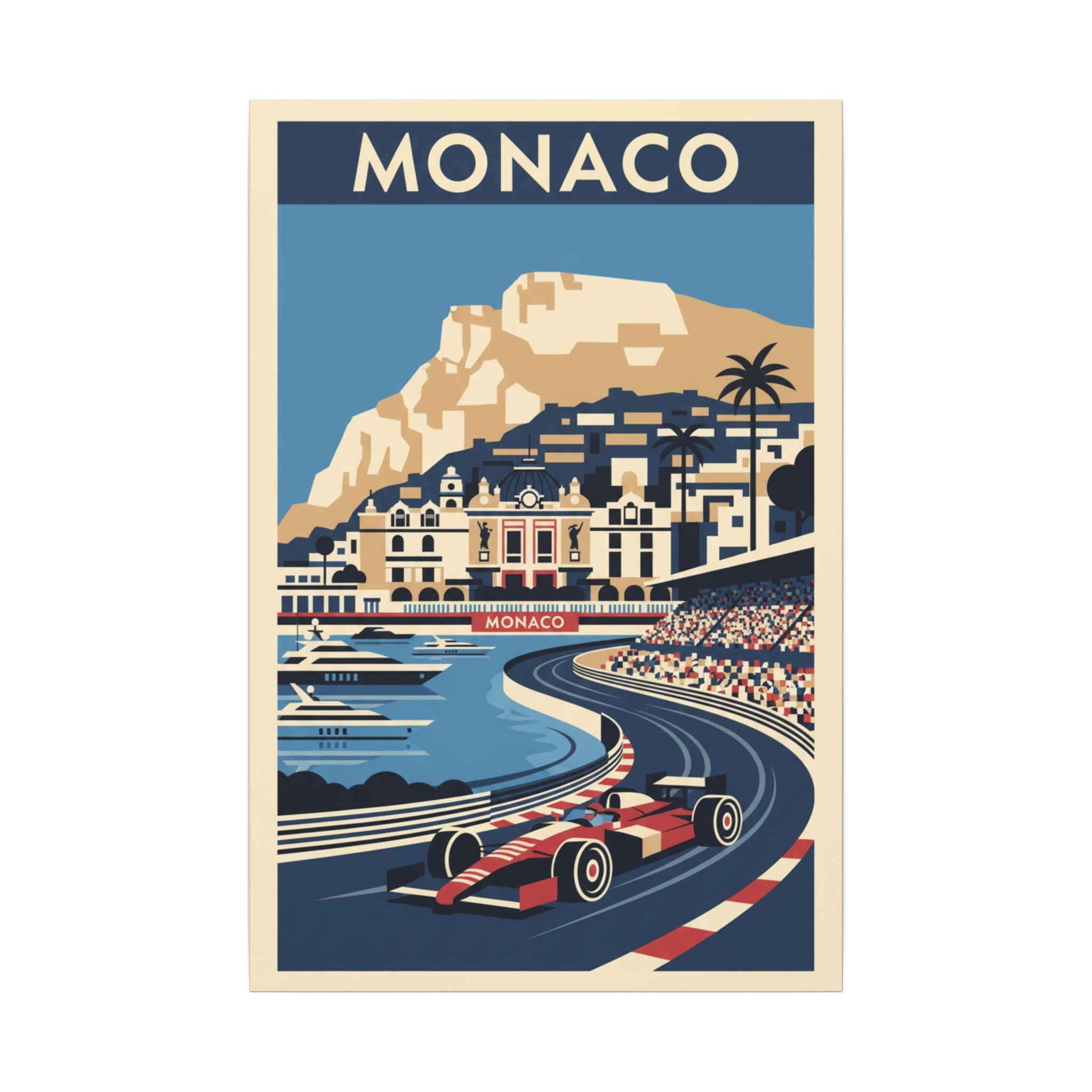 Monaco Grand Prix Vintage Poster Canvas