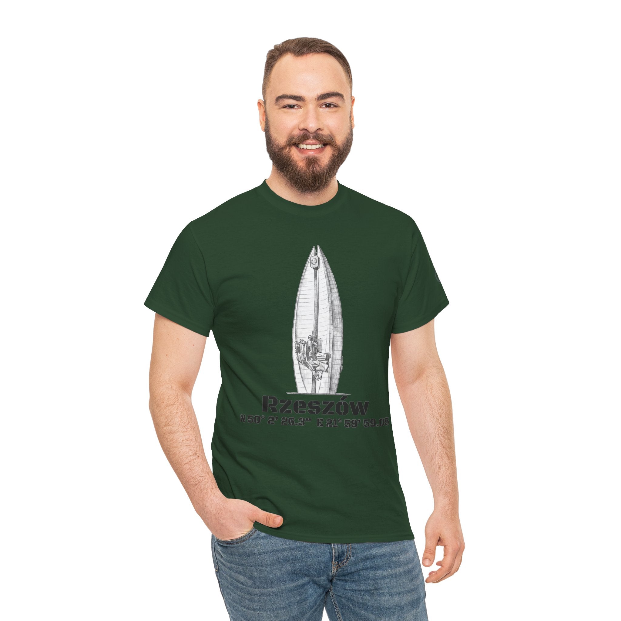 Rzeszów Coordinates T‑Shirt — City Landmark  Sketch Tee