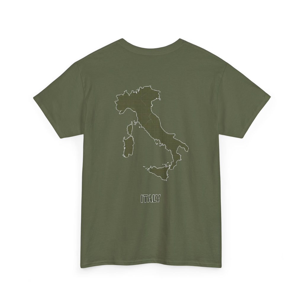 Italy Map T‑Shirt — Minimalist Travel Tee with 'Italy' Text