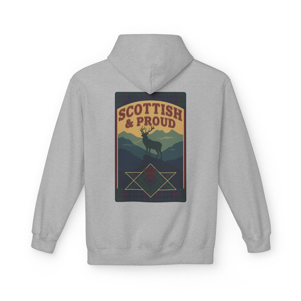 Scottish Hoodie — "Scottish & Proud" Vintage Stag Graphic Pullover