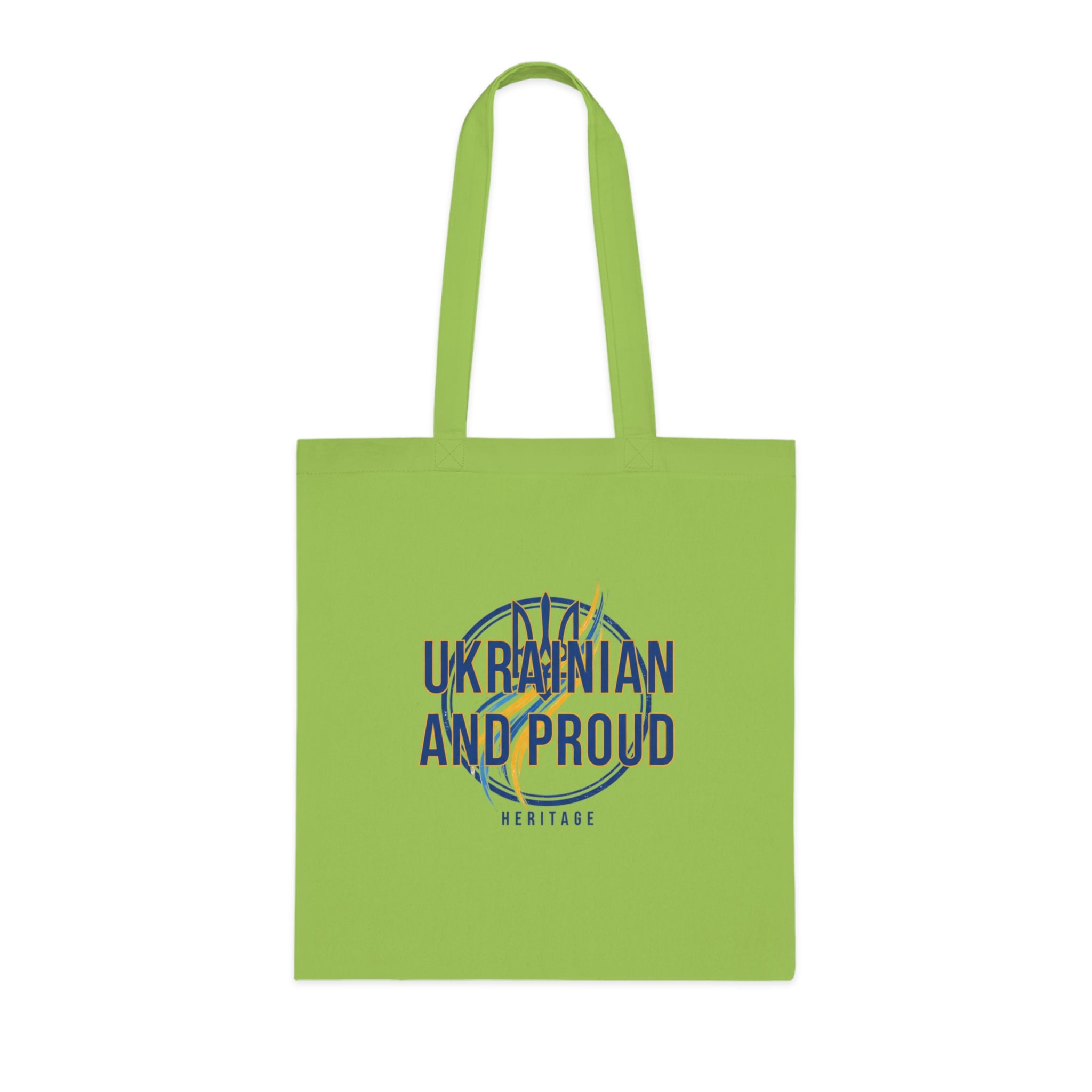 Ukrainian And Proud Cotton Tote — Heritage Flag Graphic Tote Bag