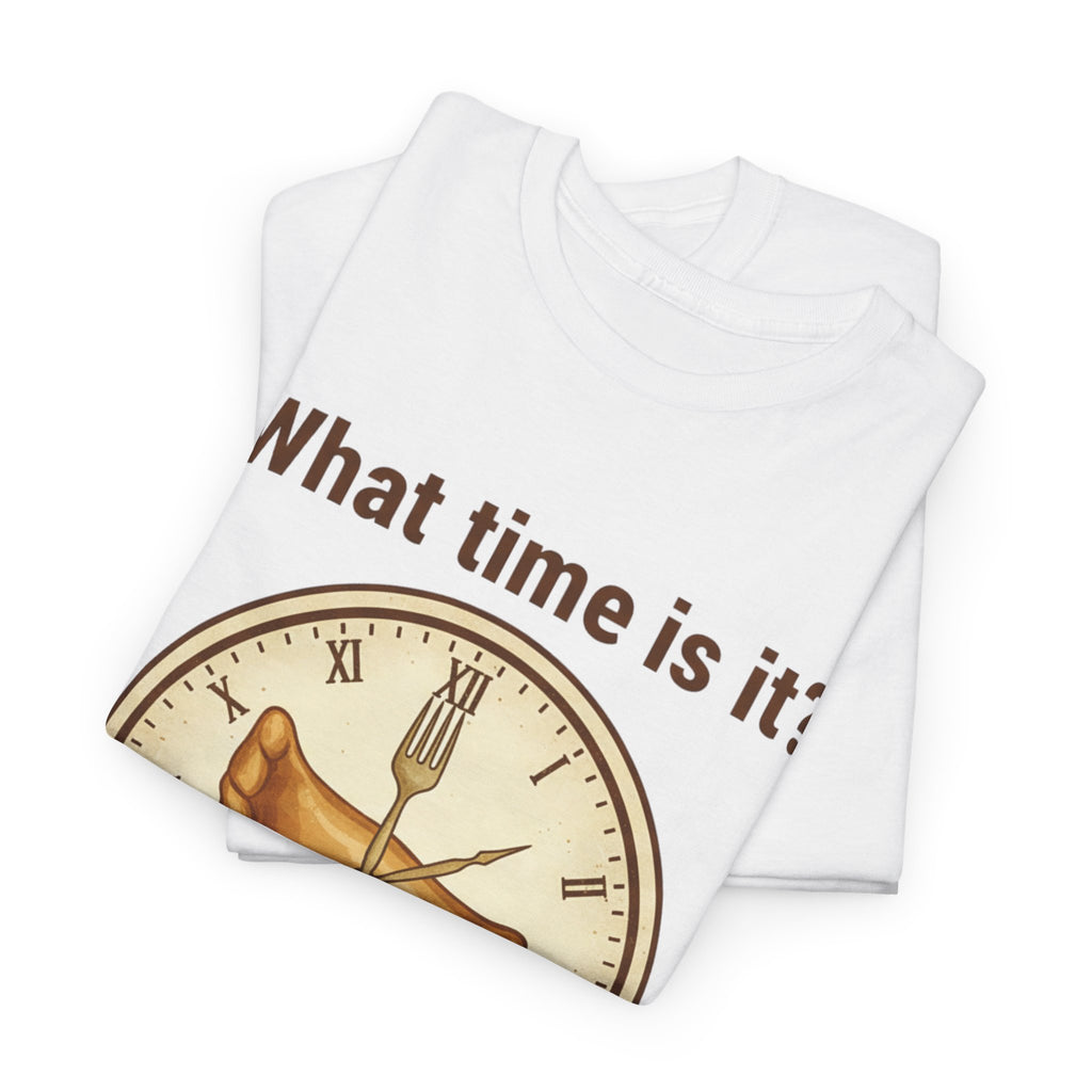 Pierogi Time T‑Shirt — "What time is it? Pierogi time!" Vintage Clock Food Tee