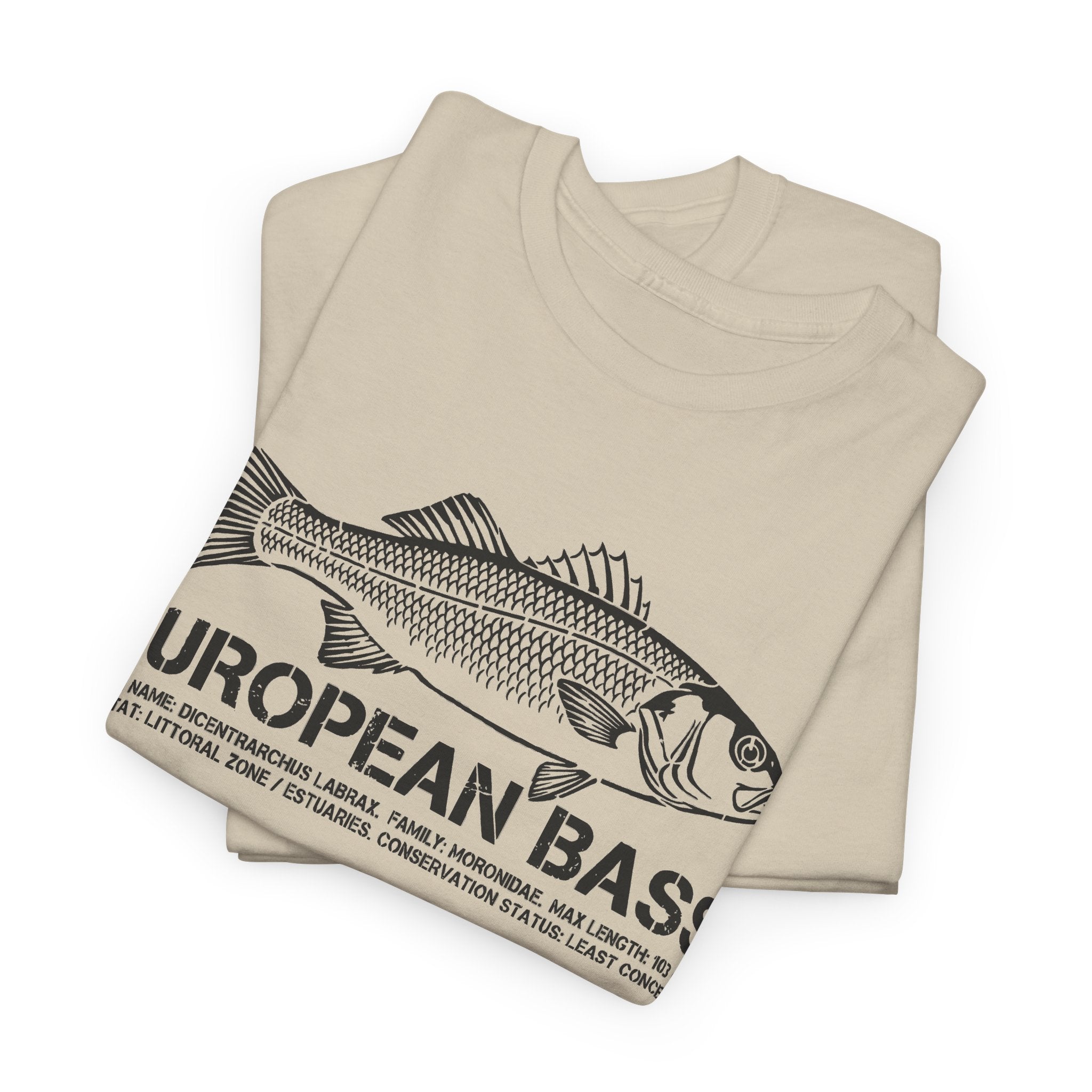 European Bass Fishing — Vintage Fish Illustration Tee
