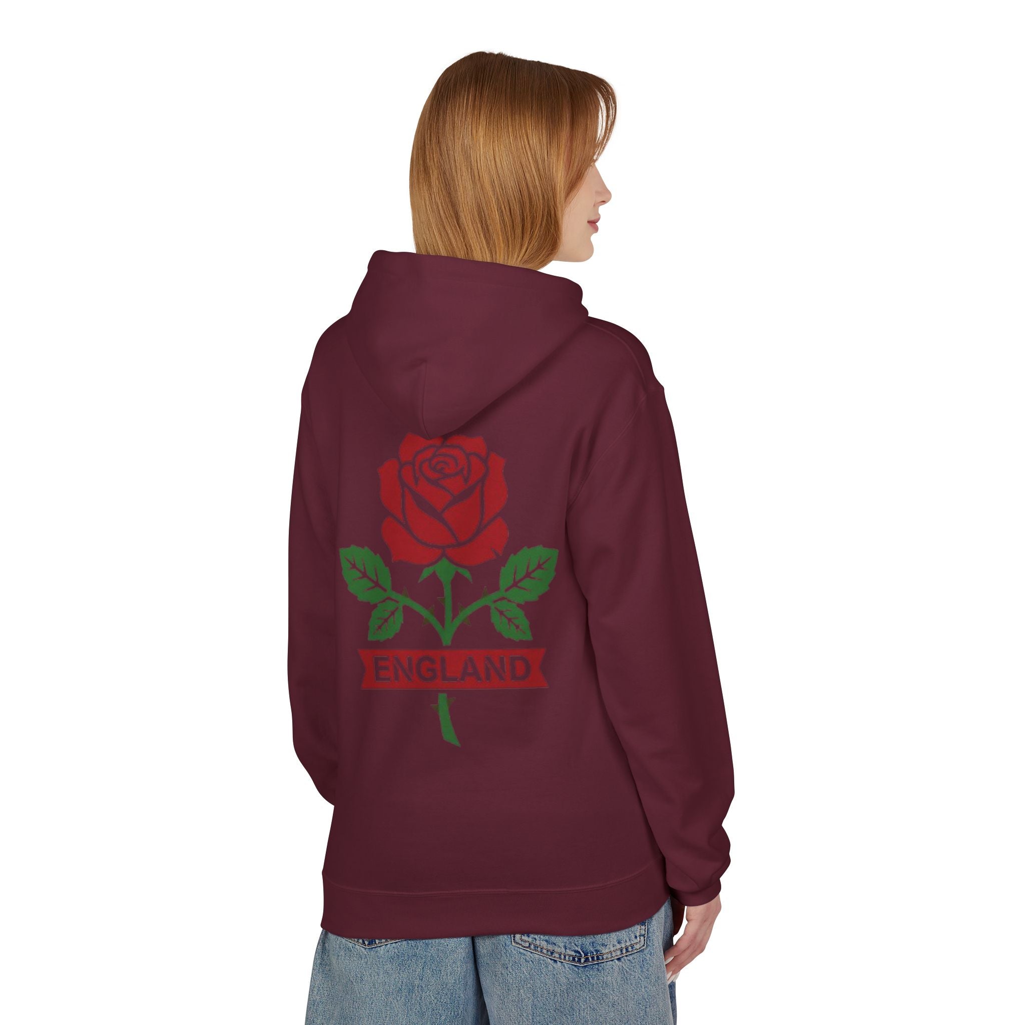 England Rose Hoodie – Classic Red Rose Emblem Sweatshirt