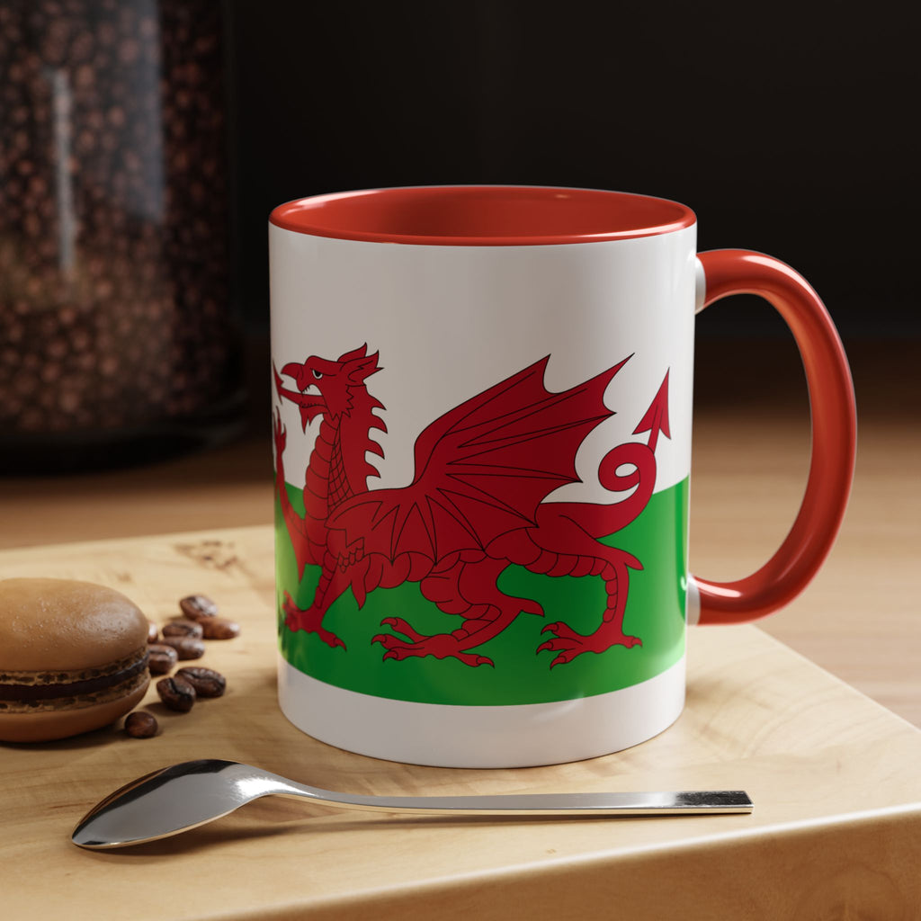 Wales Flag Accent Coffee Mug (11/15oz) – Red Welsh Dragon Tea & Coffee Cup