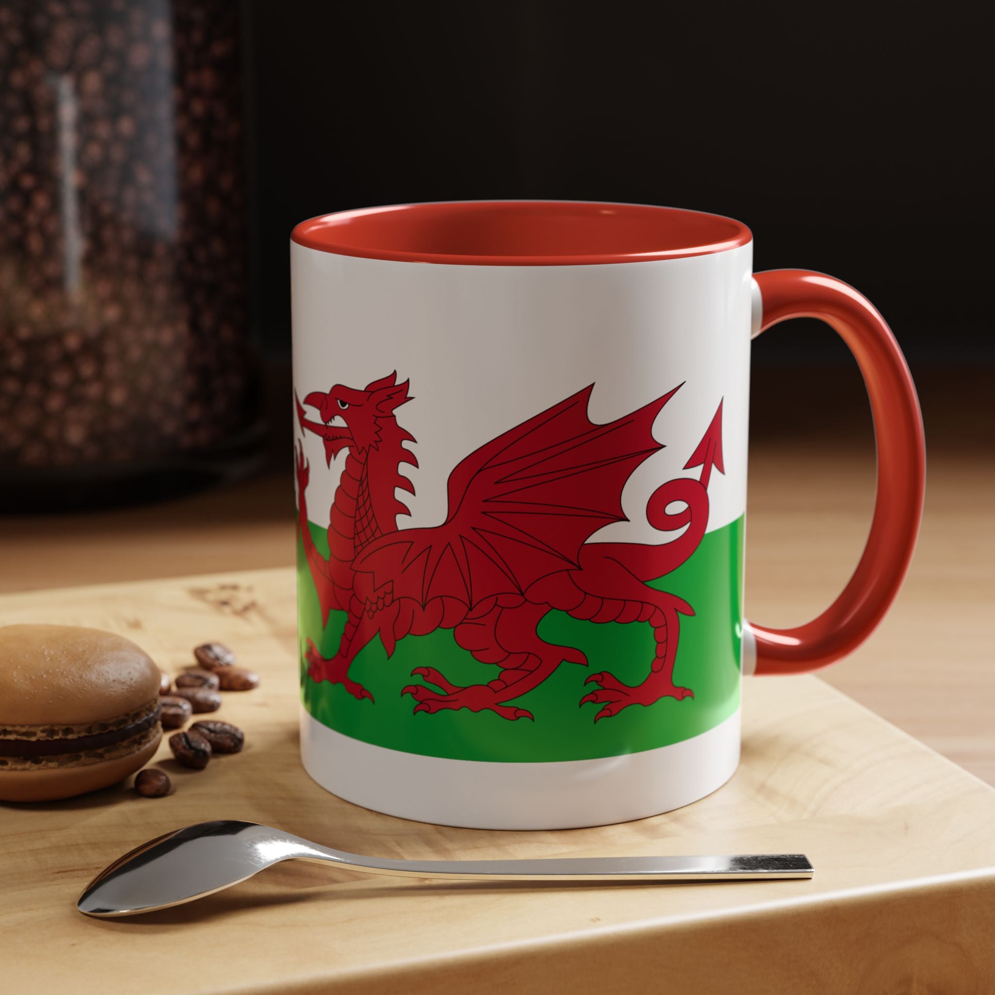 Wales Flag Accent Coffee Mug (11/15oz) – Red Welsh Dragon Tea & Coffee Cup