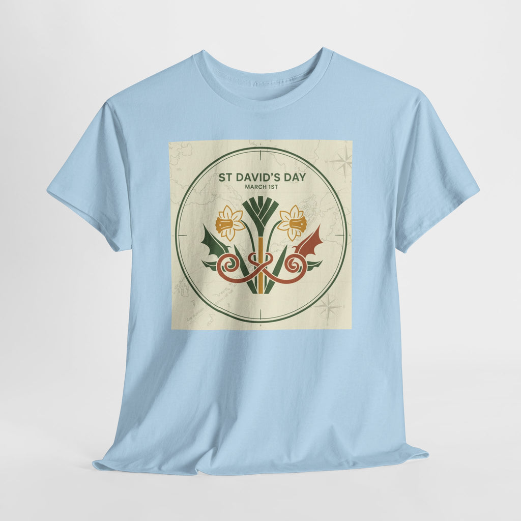 St. David's Day Floral Tee — Welsh Daffodil & Leek Celebration Shirt