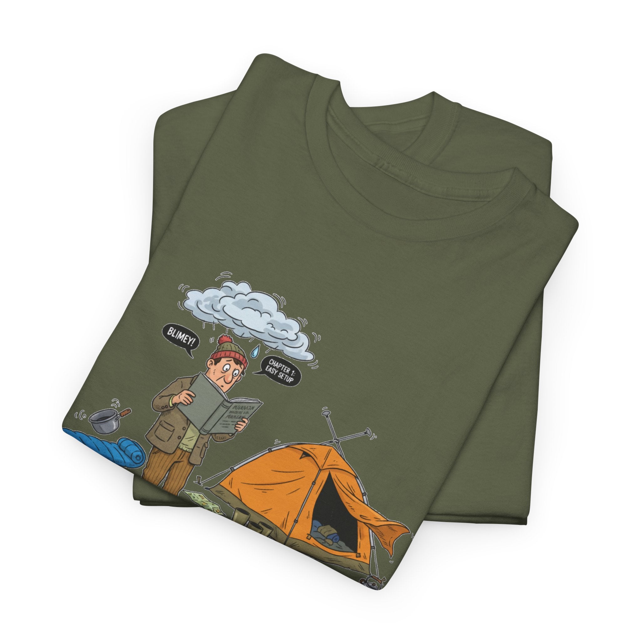 Retro Mountain Camping Graphic T-Shirt — Vintage Campfire Adventure Tee