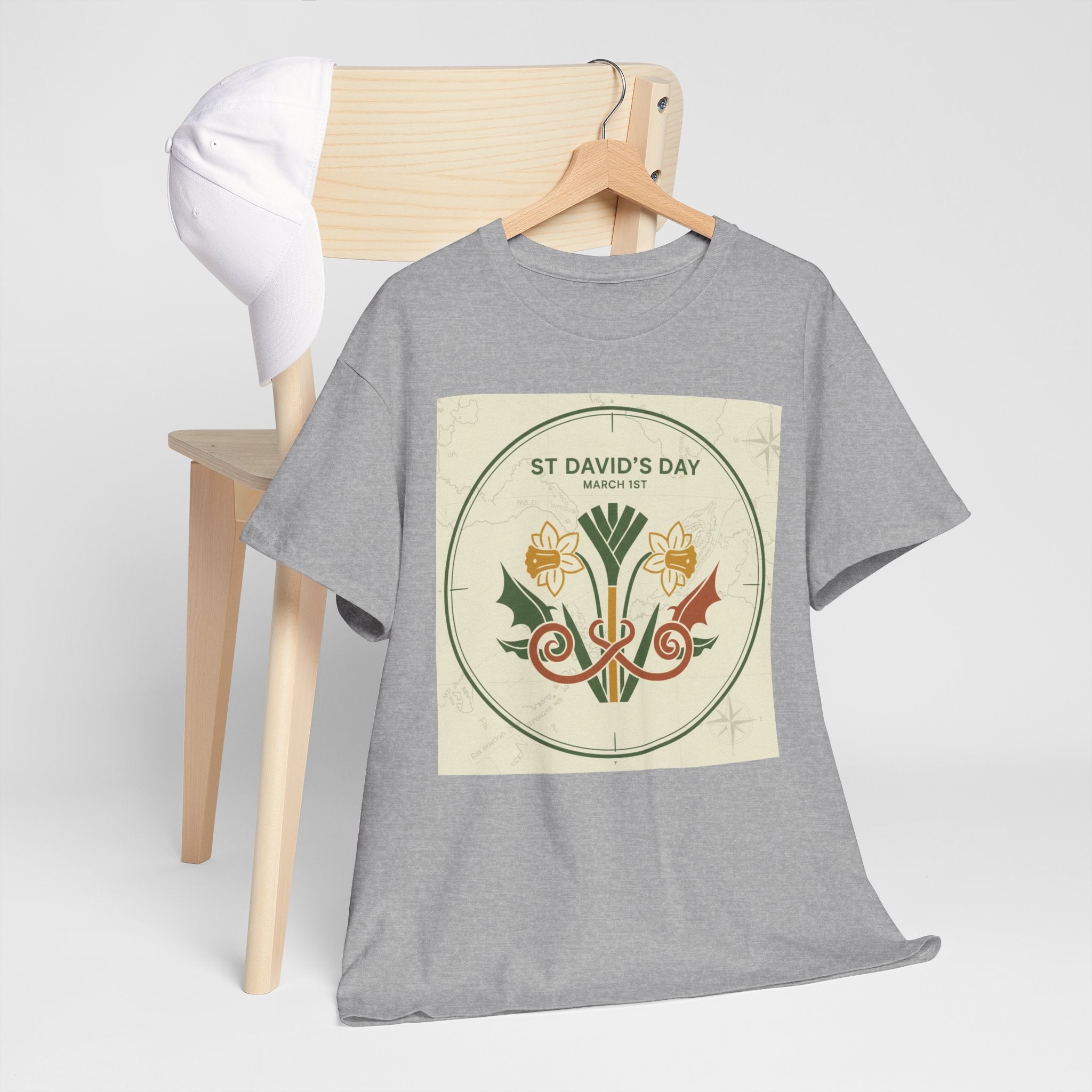 St. David's Day Floral Tee — Welsh Daffodil & Leek Celebration Shirt