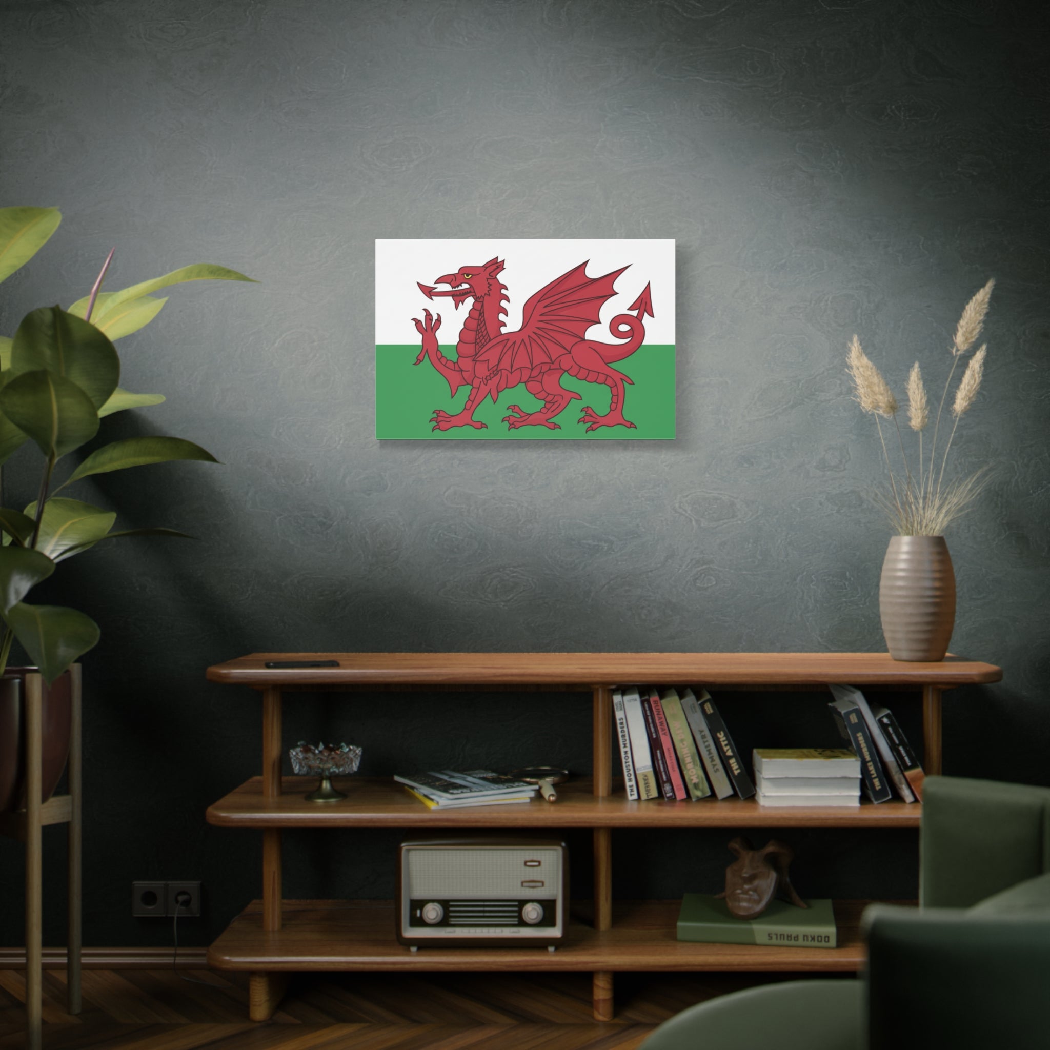 Welsh Flag Canvas Print — Red Dragon Matte Stretched Wall Art