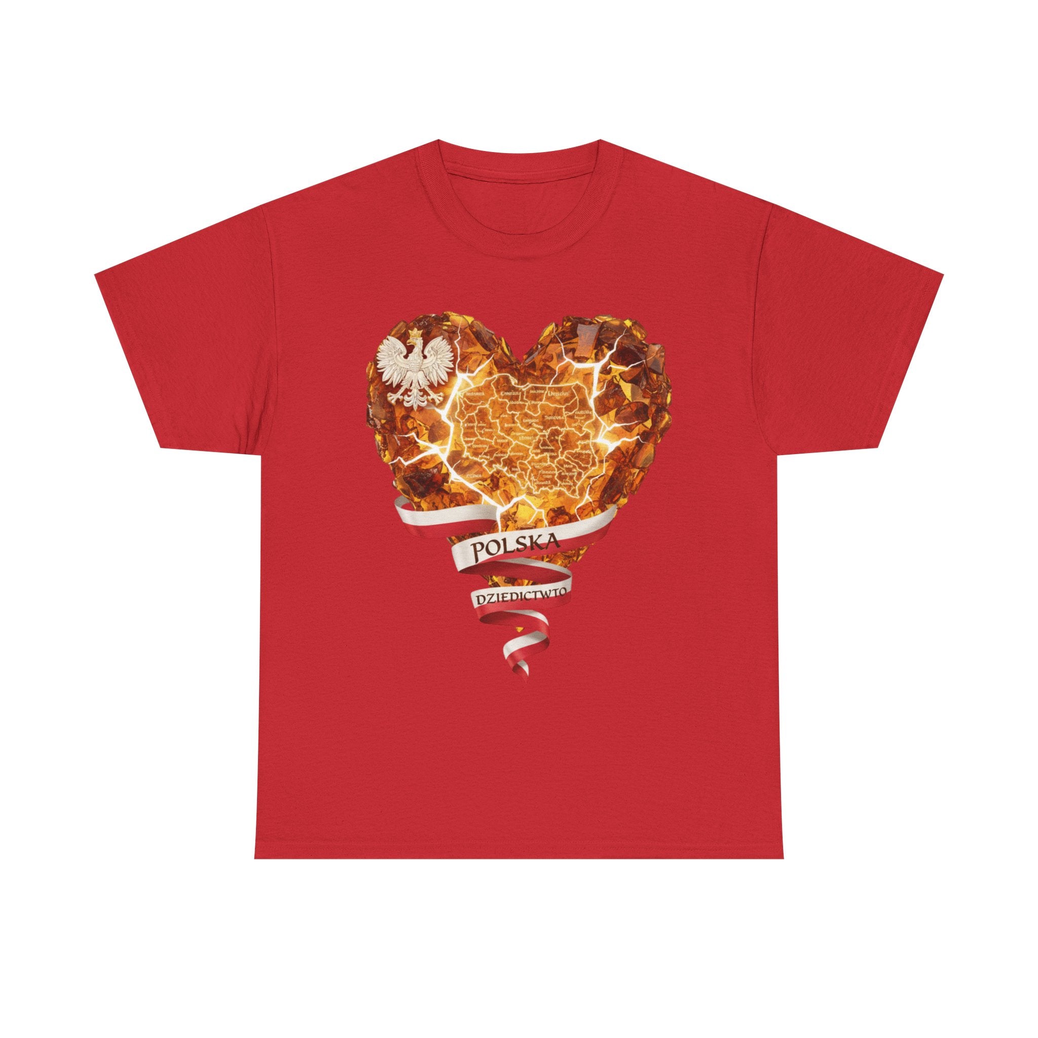Polish Pride Heart Flame Tee | Polska Heritage T-Shirt