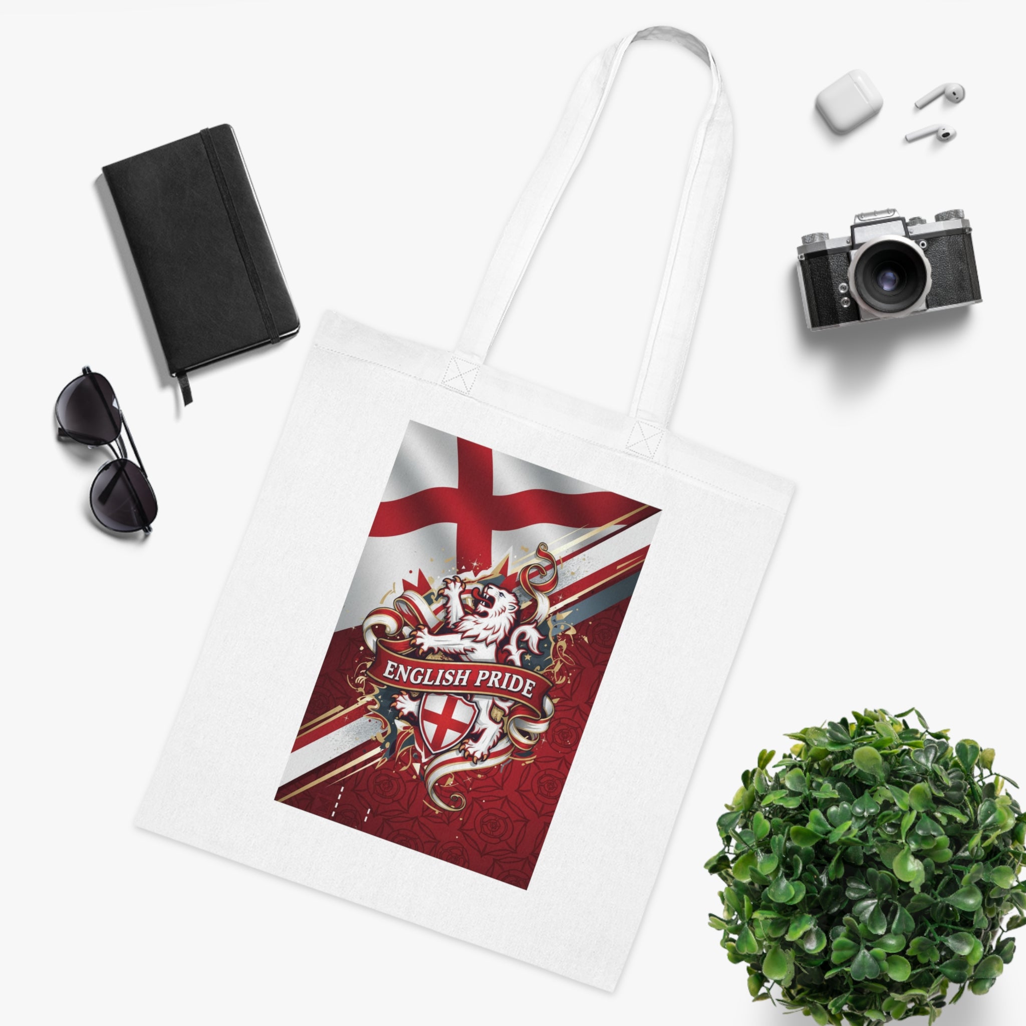 English Pride Cotton Tote Bag — St. George Flag Crest Shopper
