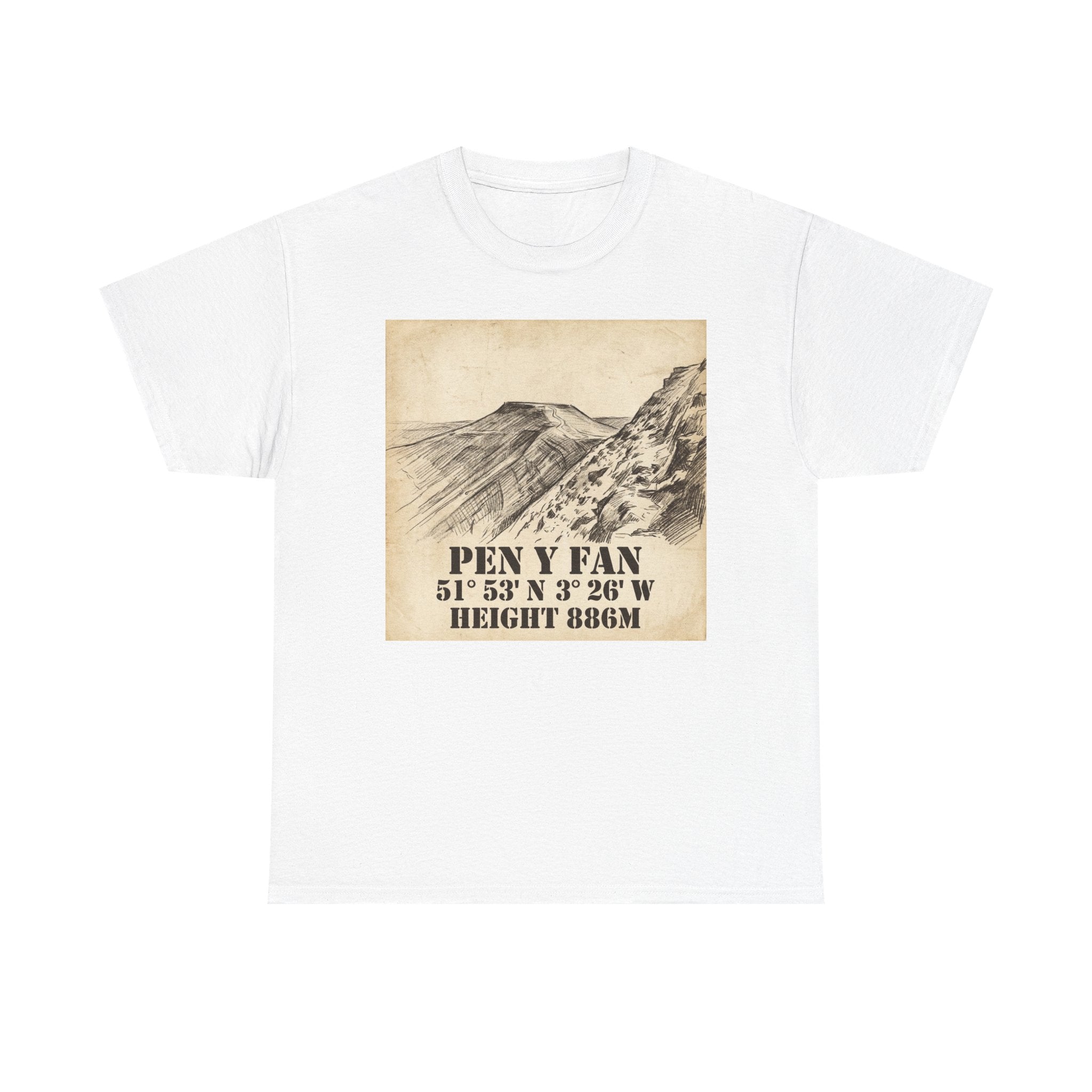 Pen y Fan T-Shirt - Brecon Beacons Vintage Coordinates & Elevation