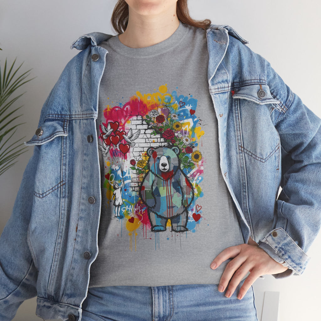 Graffiti Bear T-Shirt — Colourful Street Art Bear Graphic Tee