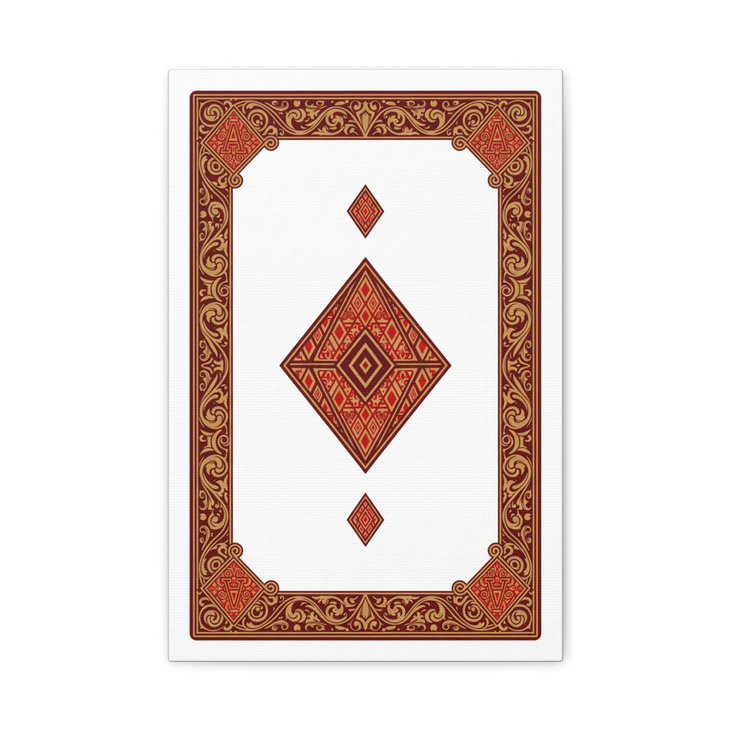 Red Geometric Diamond Canvas Art — Stretched Matte Wall Decor