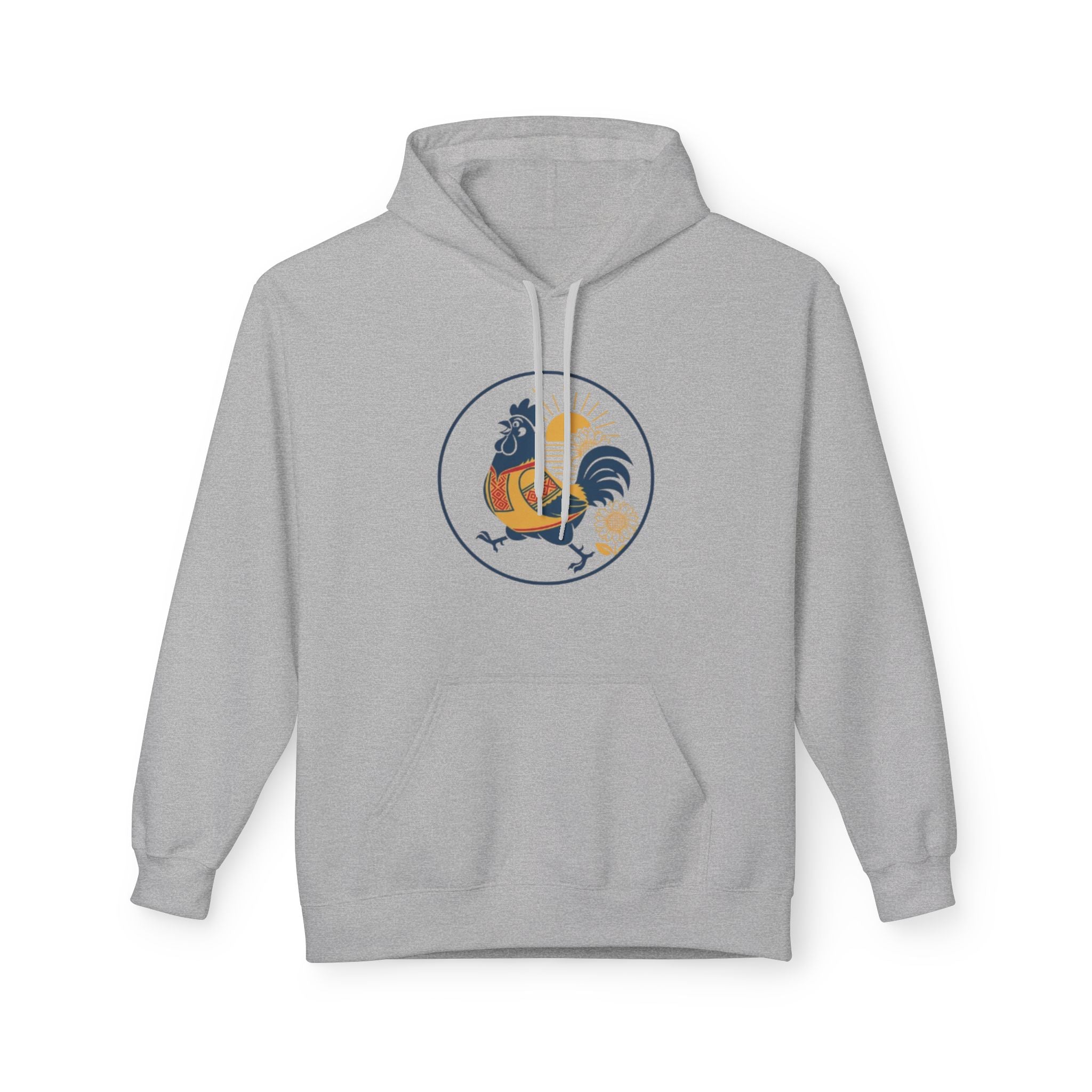 Rooster Circle Graphic Hoodie — Vintage Farmhouse Rooster Pullover
