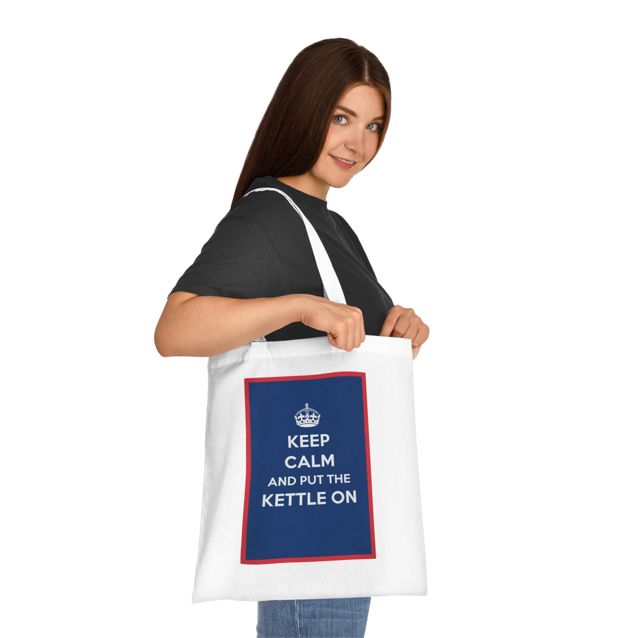 Keep Calm and Put the Kettle On Cotton Tote — British Tea Lover Reusable Grocery Bag