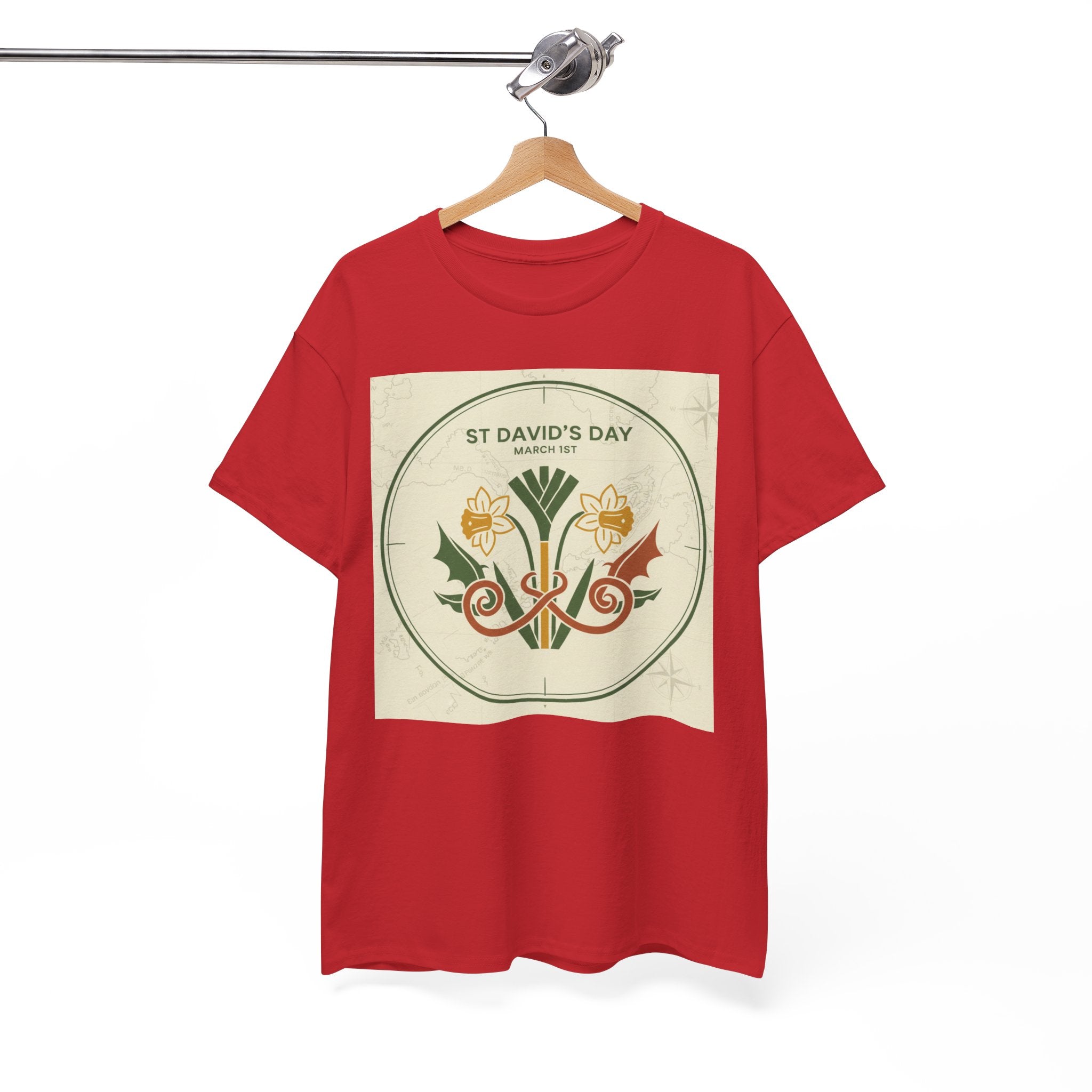 St. David's Day Floral Tee — Welsh Daffodil & Leek Celebration Shirt