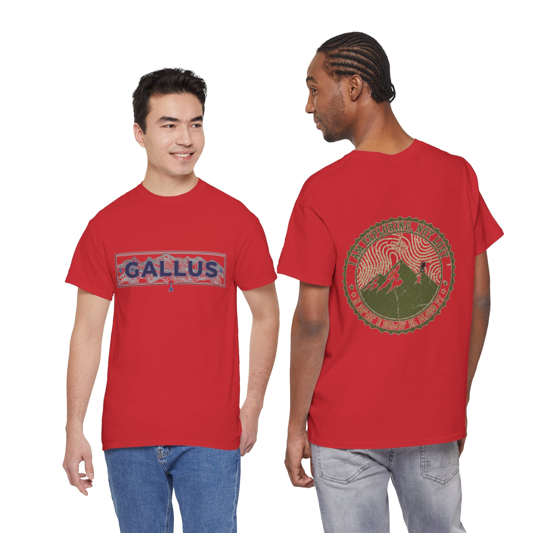Adventure Logo Tee — "GALLUS" Mountain Badge Shirt (Exploring Not Lost)