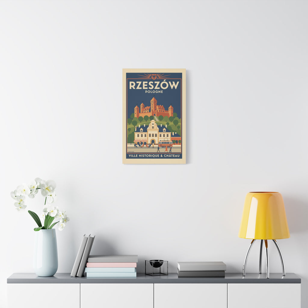 Rzeszów Vintage Travel Poster Canvas - Matte Stretched Wall Art