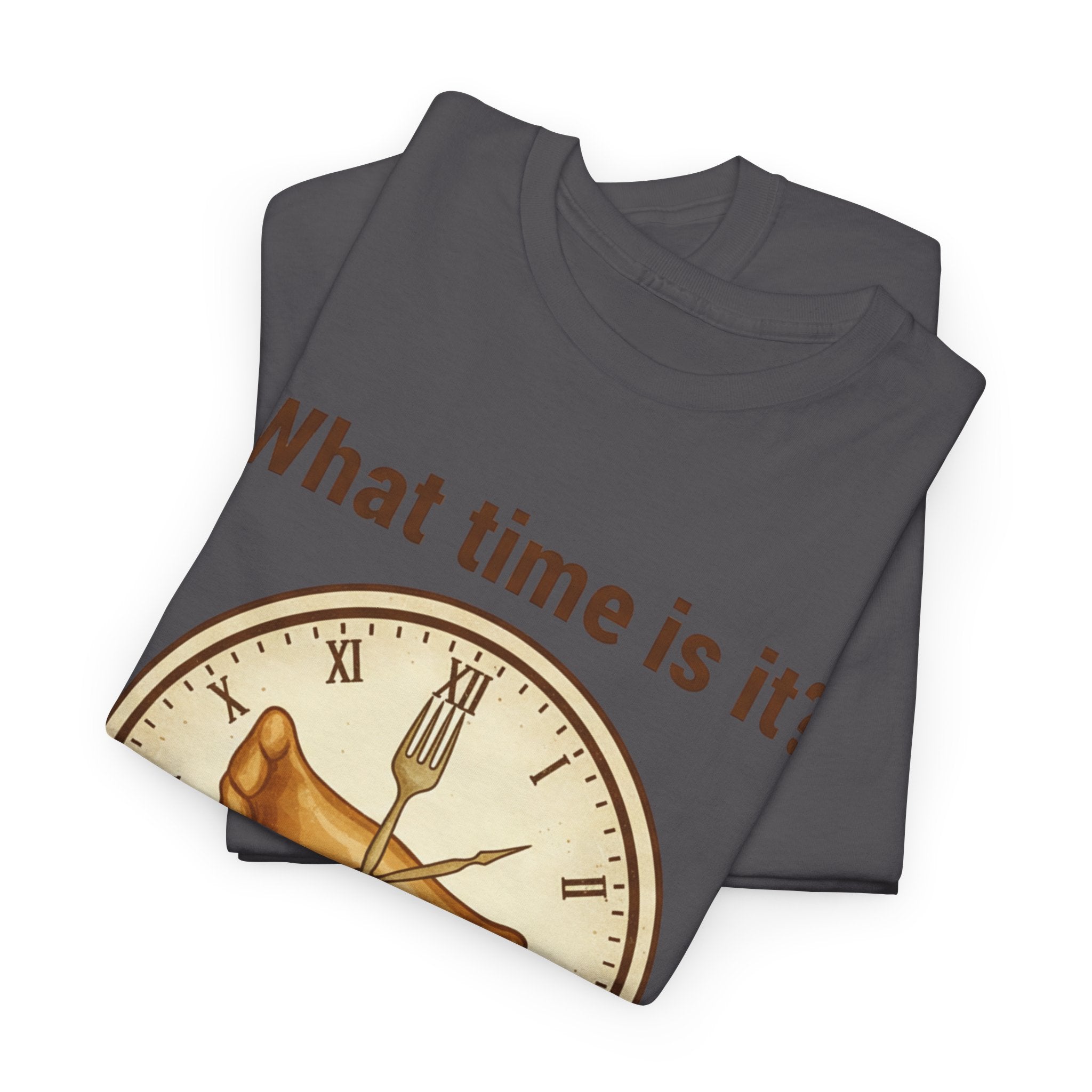 Pierogi Time T‑Shirt — "What time is it? Pierogi time!" Vintage Clock Food Tee