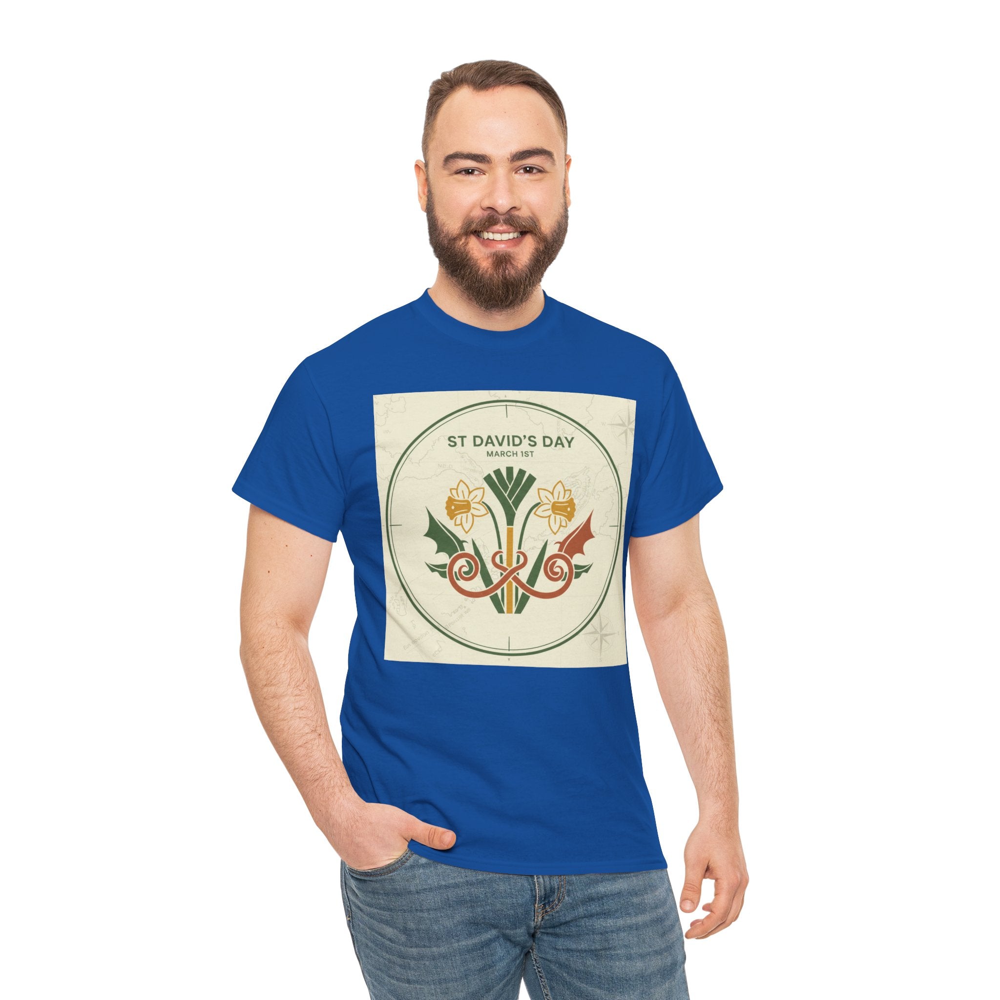 St. David's Day Floral Tee — Welsh Daffodil & Leek Celebration Shirt