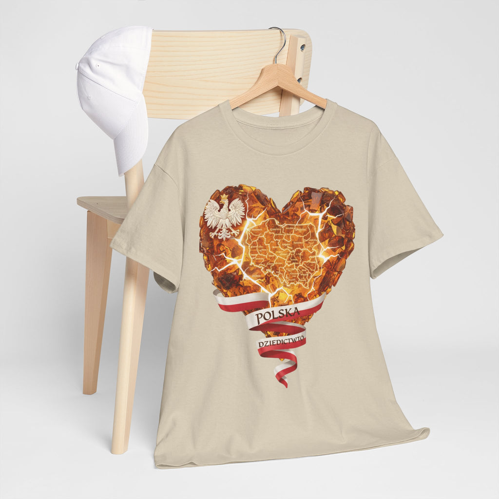 Polish Pride Heart Flame Tee | Polska Heritage T-Shirt