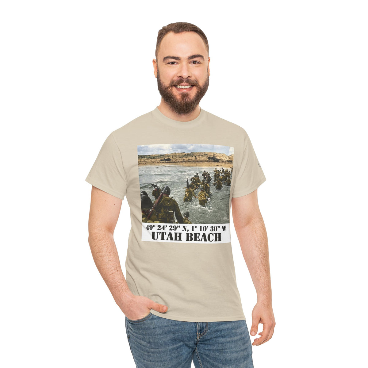 Utah Beach D-Day T-Shirt — Normandy 1944 Coordinates Tee — product image 2