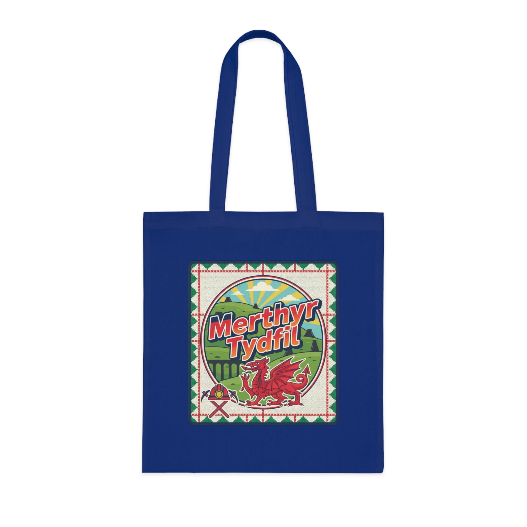 Merthyr Tydfil Welsh Pride Cotton Tote — Vintage Dragon Market Bag