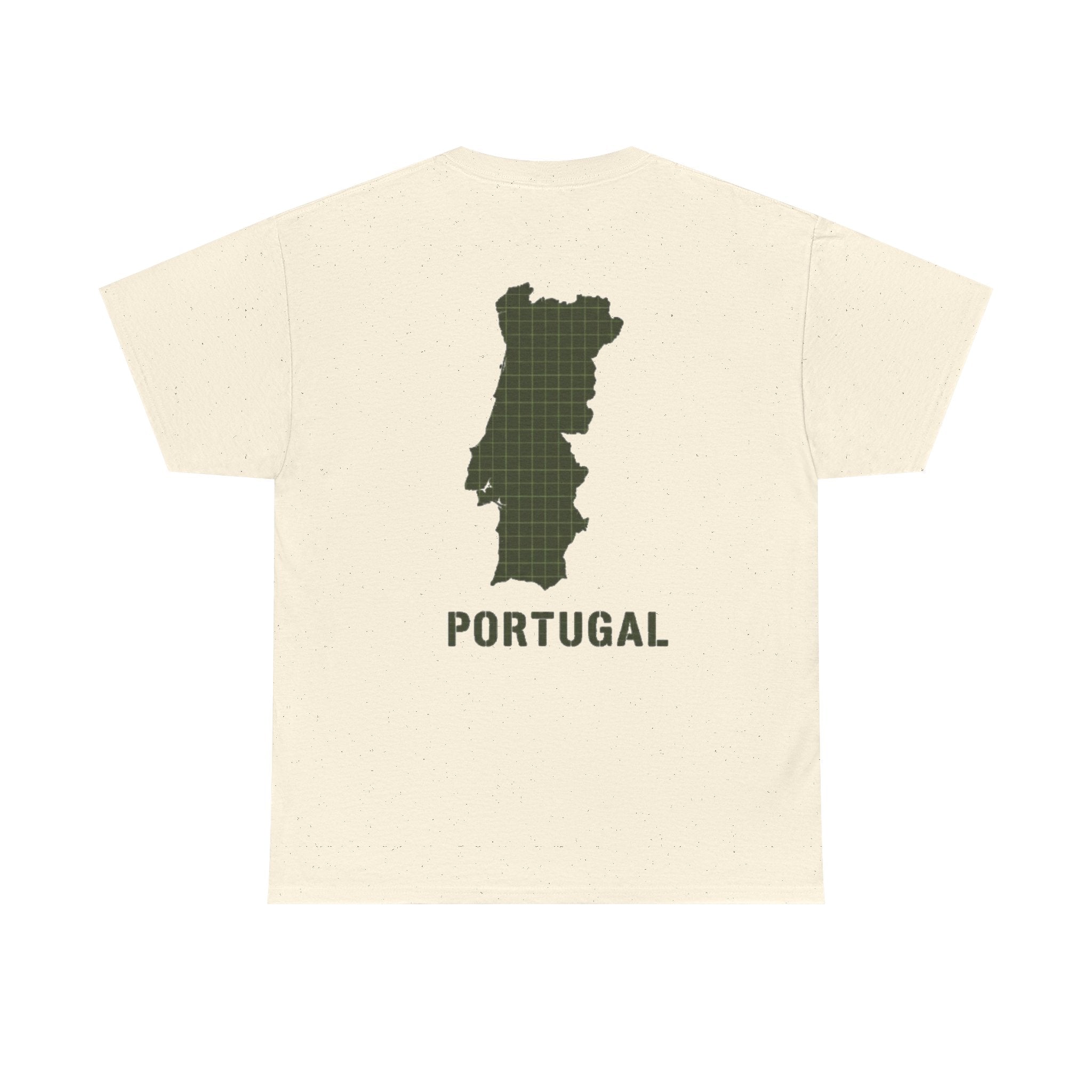 Portugal Map T-Shirt — Vintage Green Grid Portugal Tee