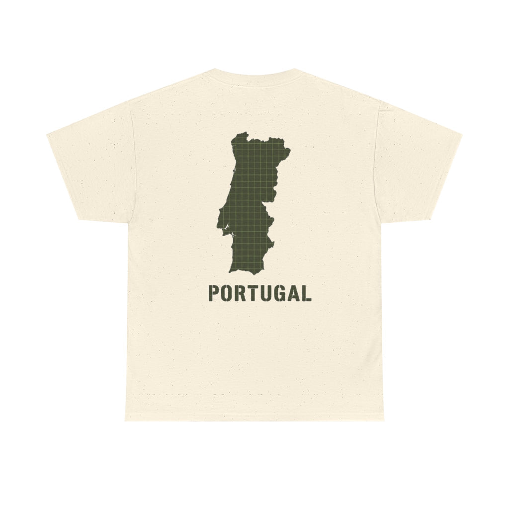 Portugal Map T-Shirt — Vintage Green Grid Portugal Tee