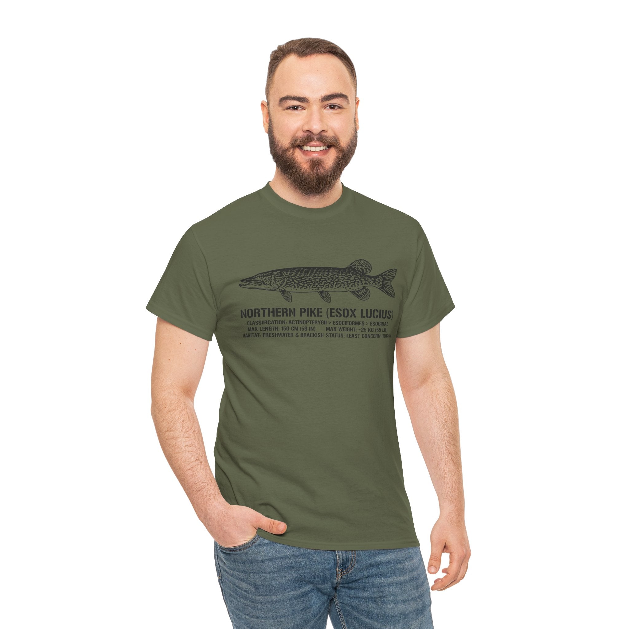 Northern Pike Illustration Tee — "Northern Pike (Esox Lucius)" Fishing Shirt