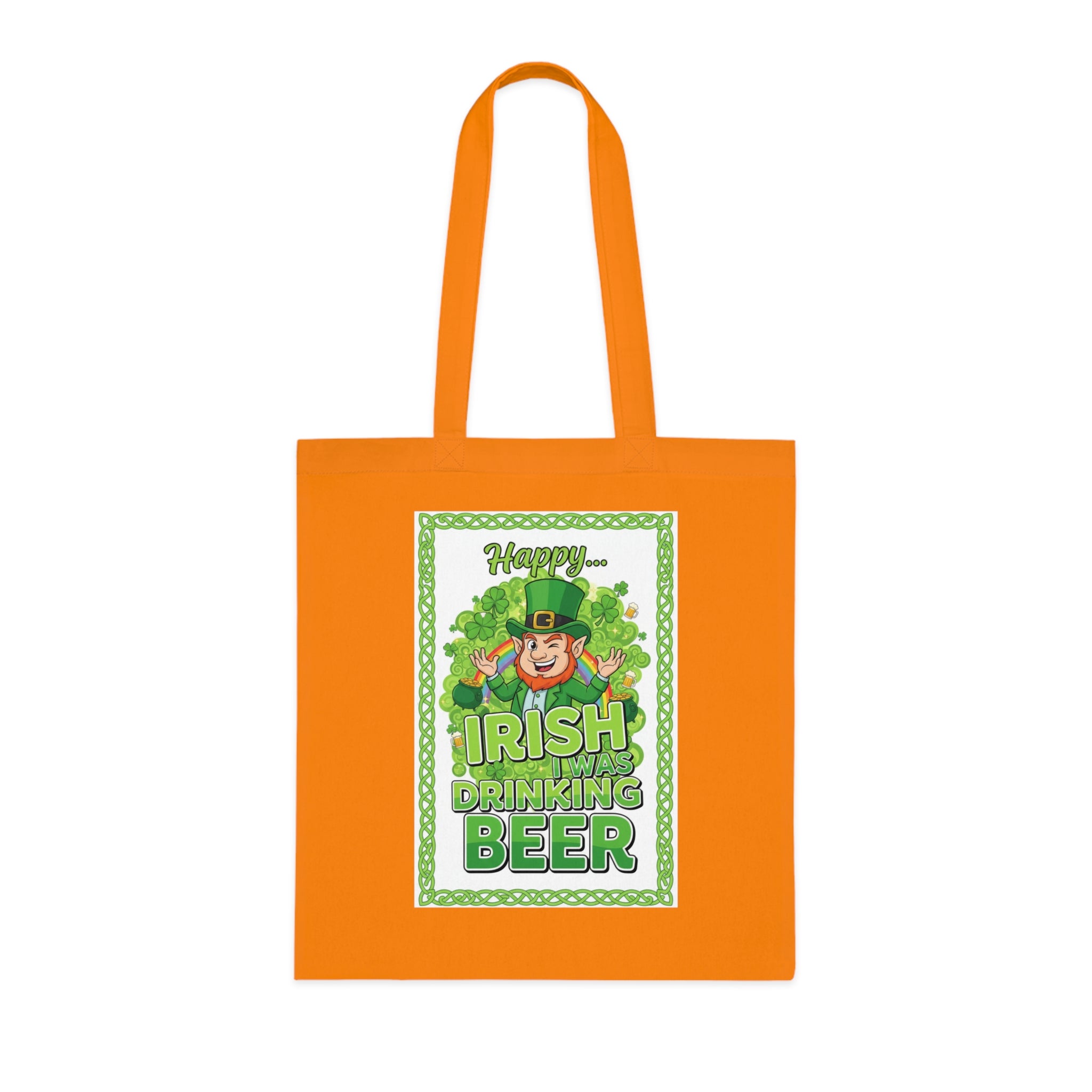 St. Patrick’s Day Irish Drinking Beer Cotton Tote - Leprechaun Shamrock Grocery Bag