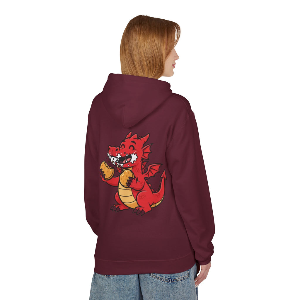 Welsh Dragon Hoodie — Retro Flag Front & Cute Red Dragon Back