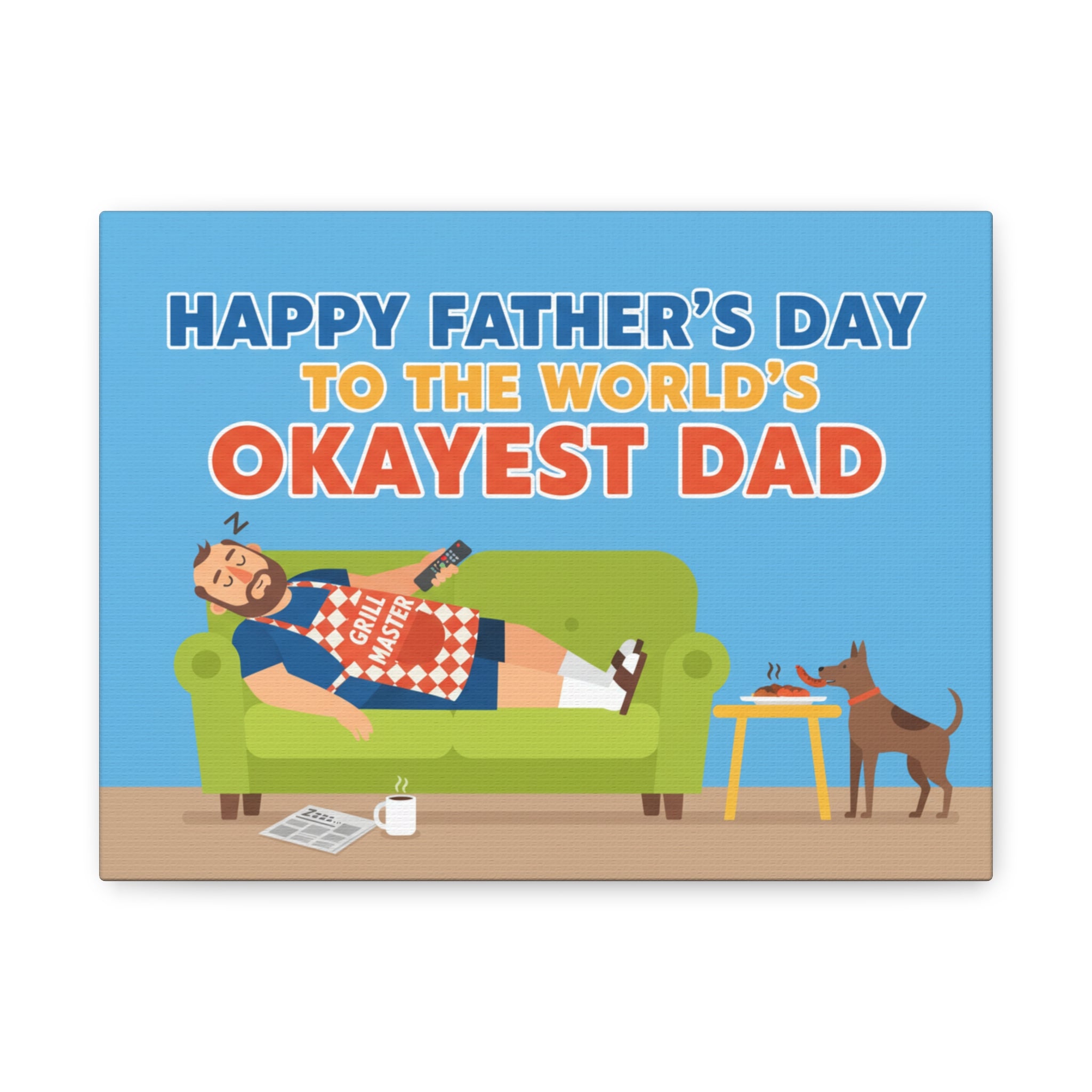 Happy Father’s Day 'Okayest Dad' Canvas Wall Art